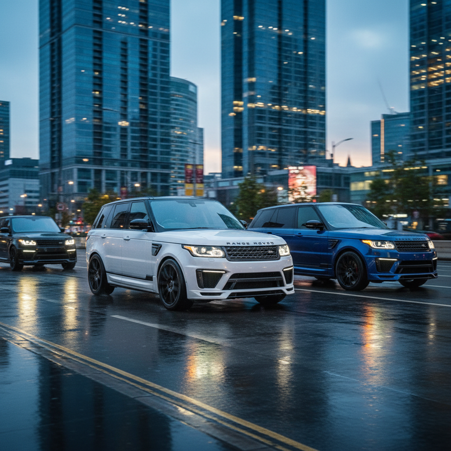 Editorial, photo-realistic HERO for an automotive daily news article titled "Range Rover by Overfinch Set to Become Most Expensive SUV Ever – Daily Ca