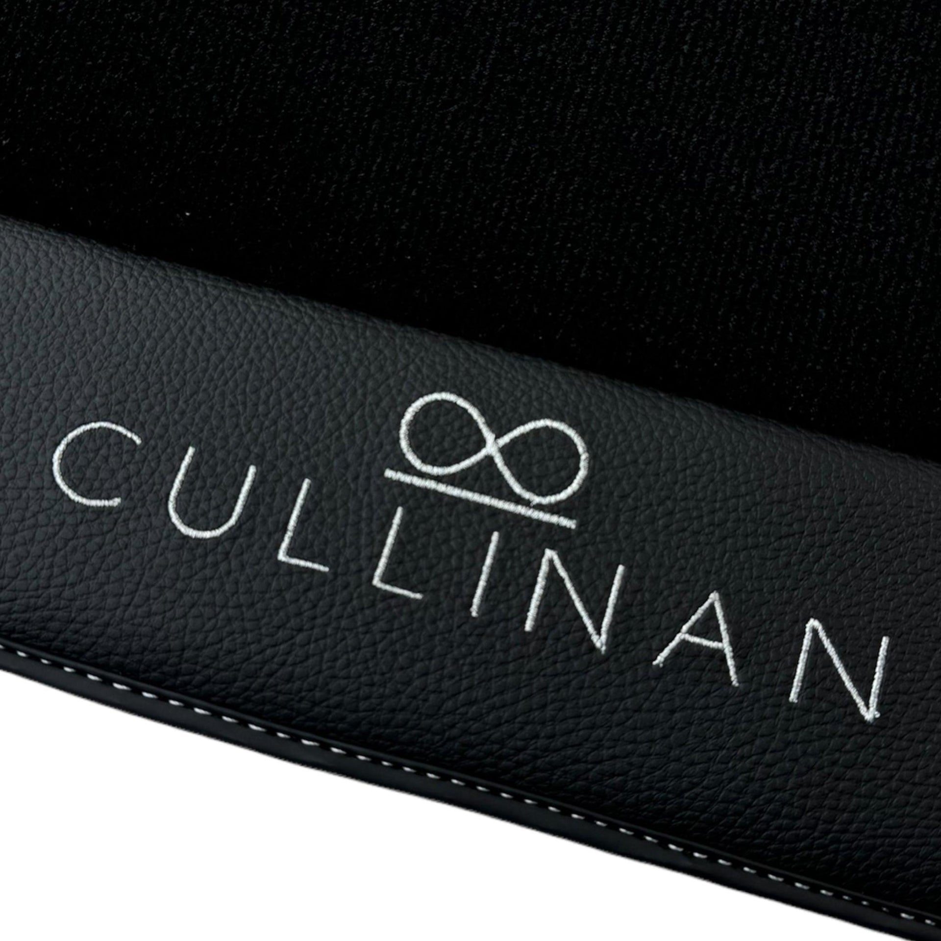 Black Floor Mats for Rolls Royce Cullinan with Black Leather - AutoWin