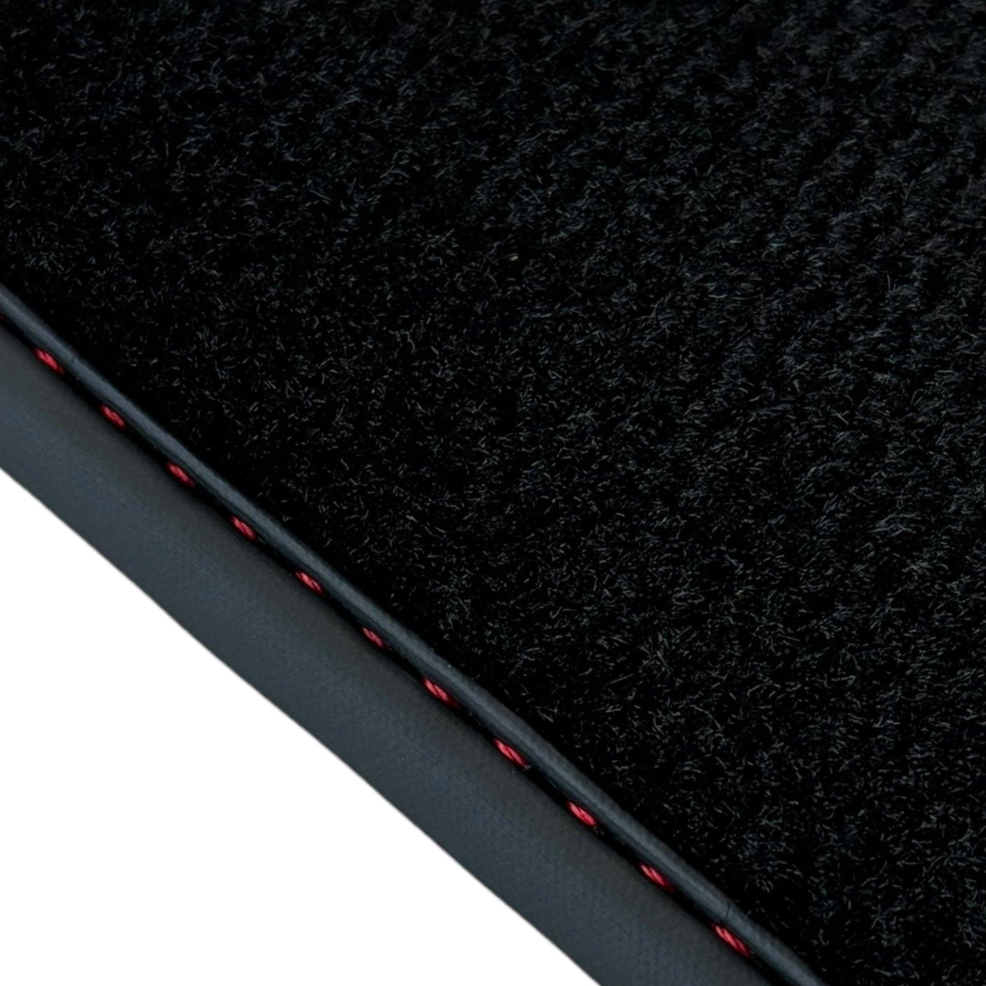 Black Floor Mats for Rolls Royce Cullinan with Red Alcantara Leather - AutoWin