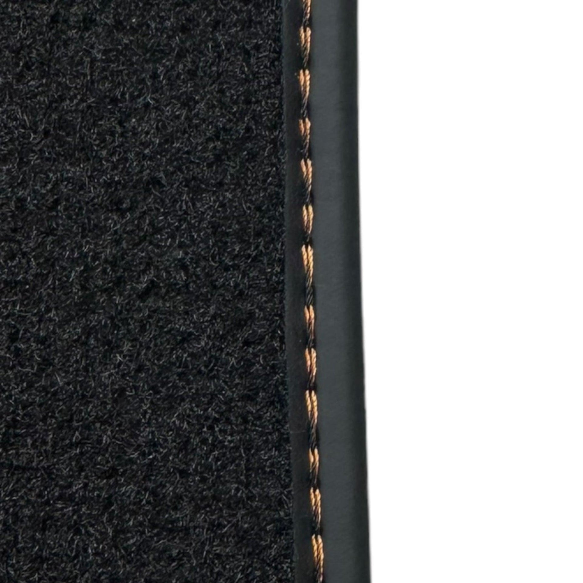 Black Floor Mats for Rolls Royce Ghost Series I (2010–2020) with Orange Leather - AutoWin