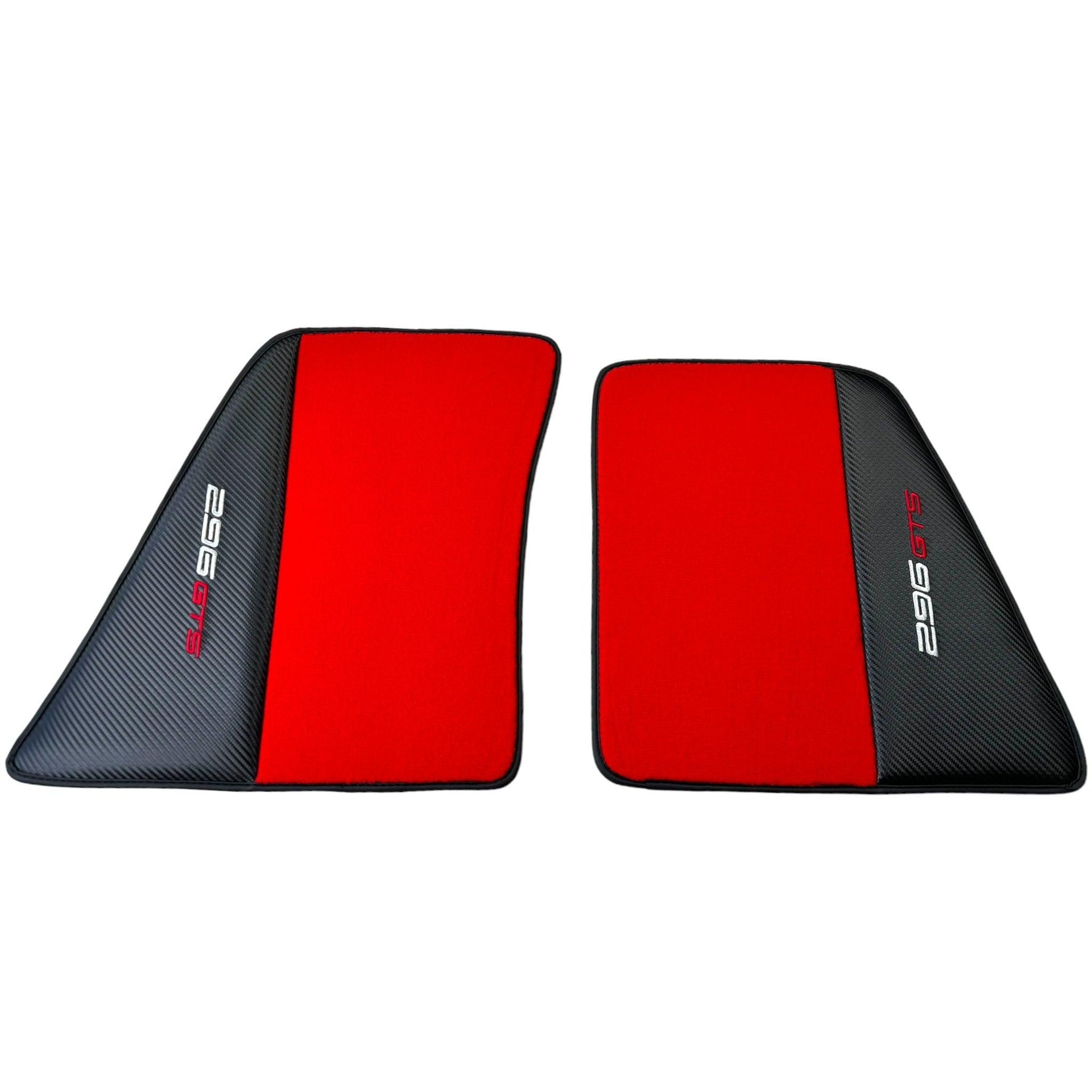 Red Floor Mats for Ferrari 296 GTS (2022-2024) with Carbon Fiber - AutoWin