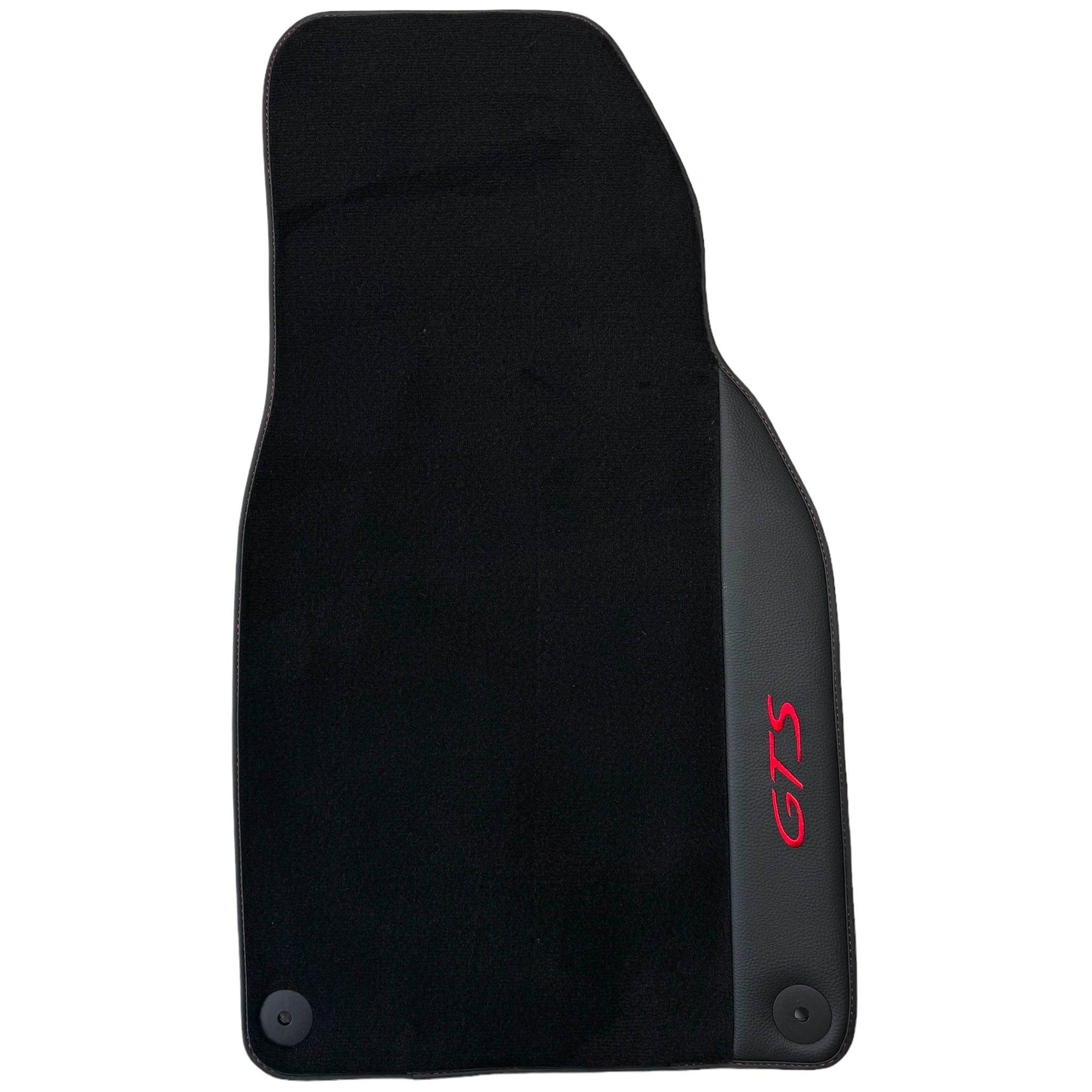 Black Floor Mats for Porsche 911 - 992 GTS (2019-2024) with Leather - AutoWin