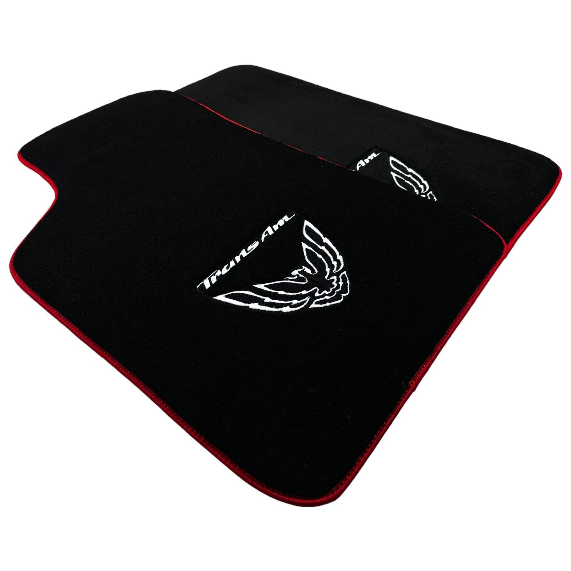 Black Floor Mats Red Trim for Pontiac FireBird (1970-1981) Trans Am - AutoWin