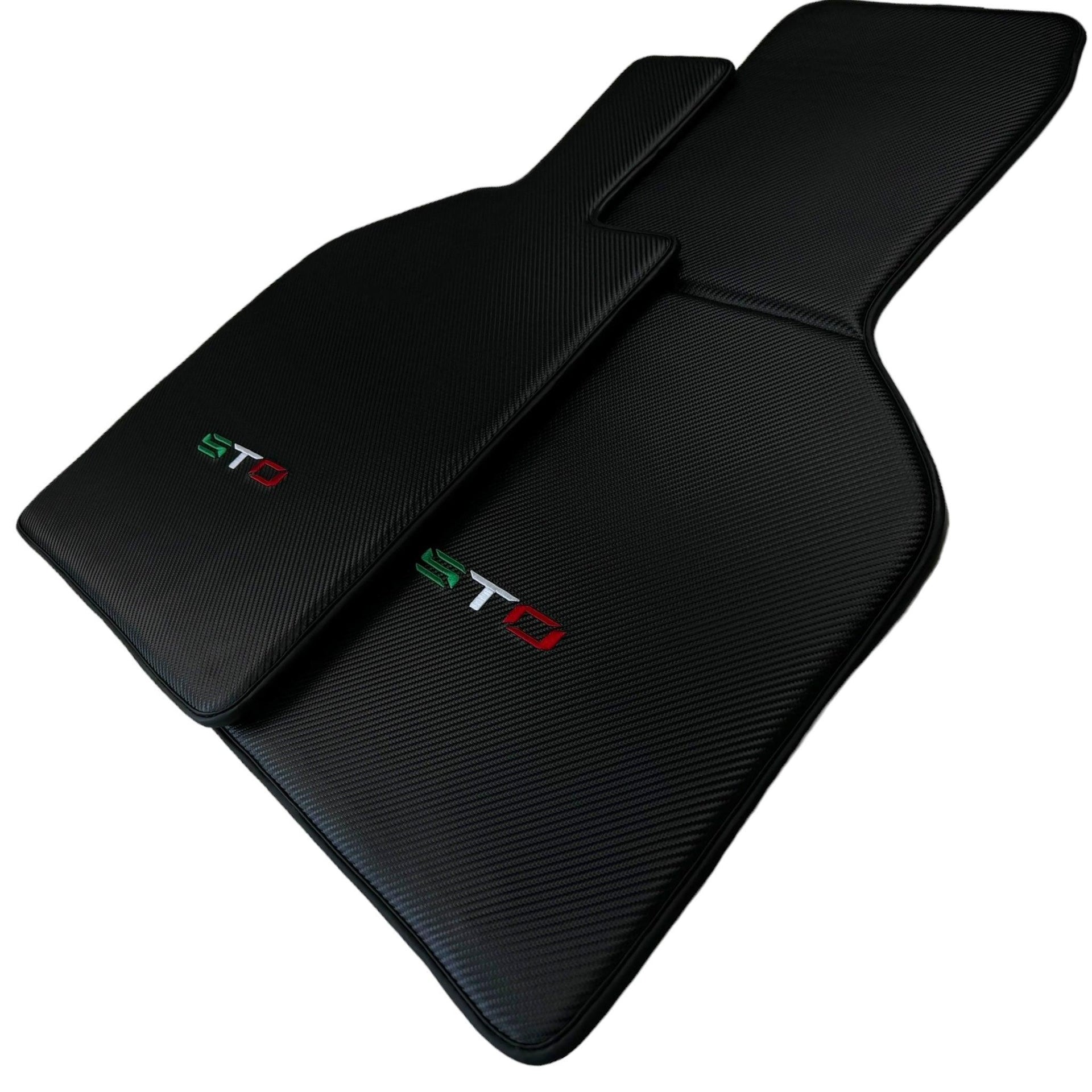 Carbon Fiber Black Floor Mats for Lamborghini Huracan STO - AutoWin