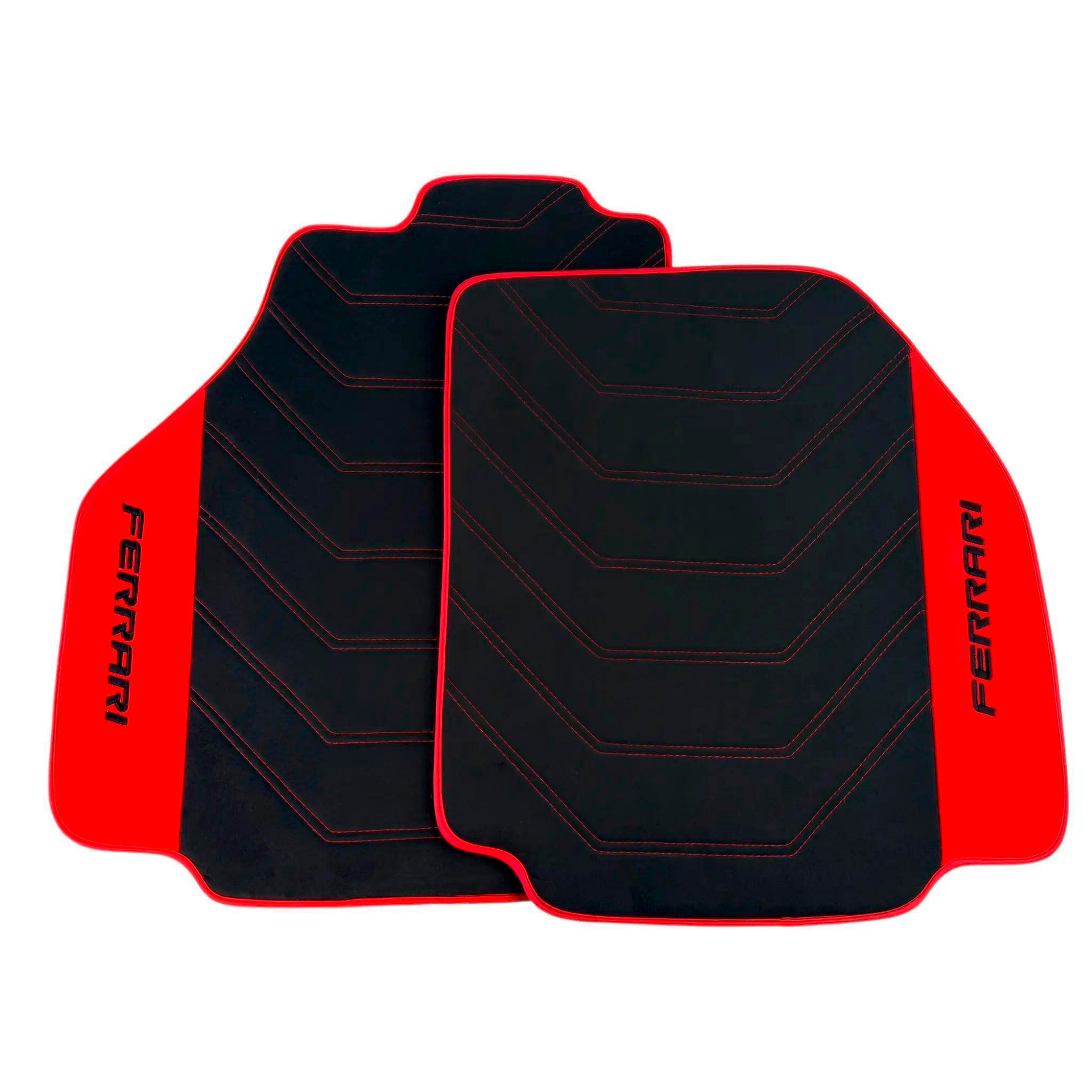 Alcantara Black Floor Mats for Ferrari 458 Speciale (2012-2015) with Red Alcantara