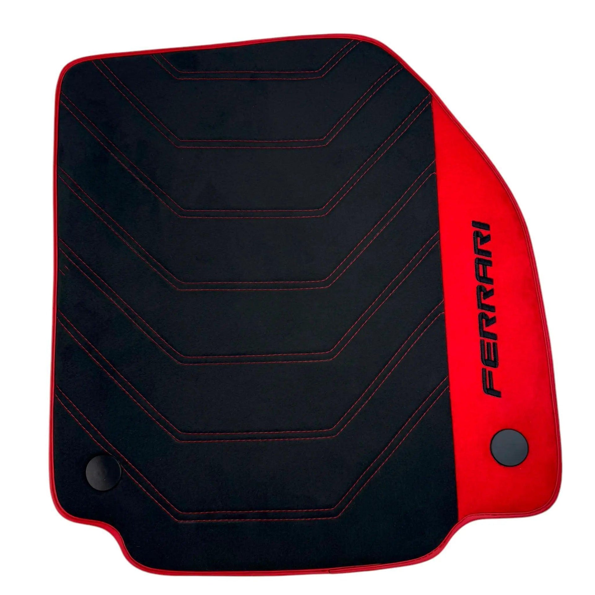 Alcantara Black Floor Mats for Ferrari 458 Spider (2012-2015) with Red Alcantara