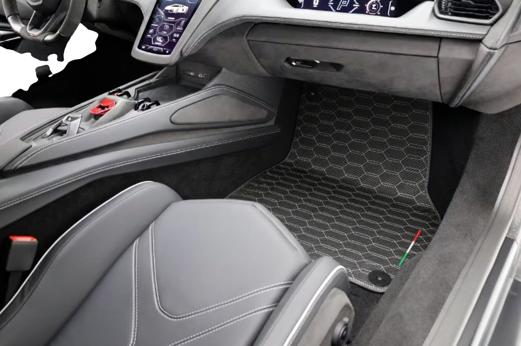Customizable Floor Mats From Carpet with Leather for Lamborghini Revuelto (2024-2025) - AutoWin
