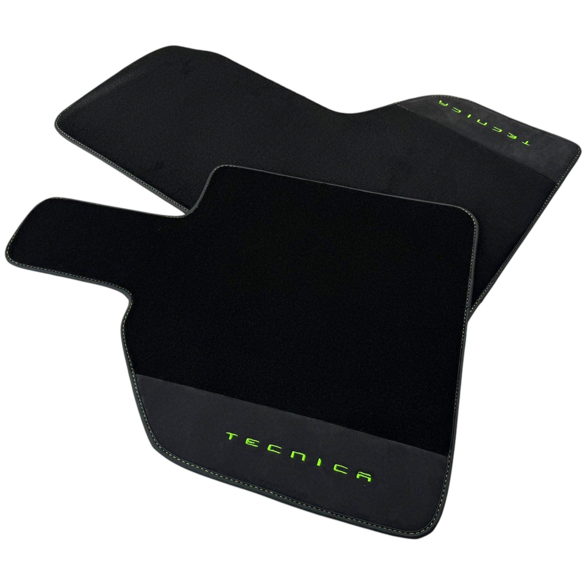 Black Floor Mats for Lamborghini Huracan Tecnica with Alcantara Leather - AutoWin