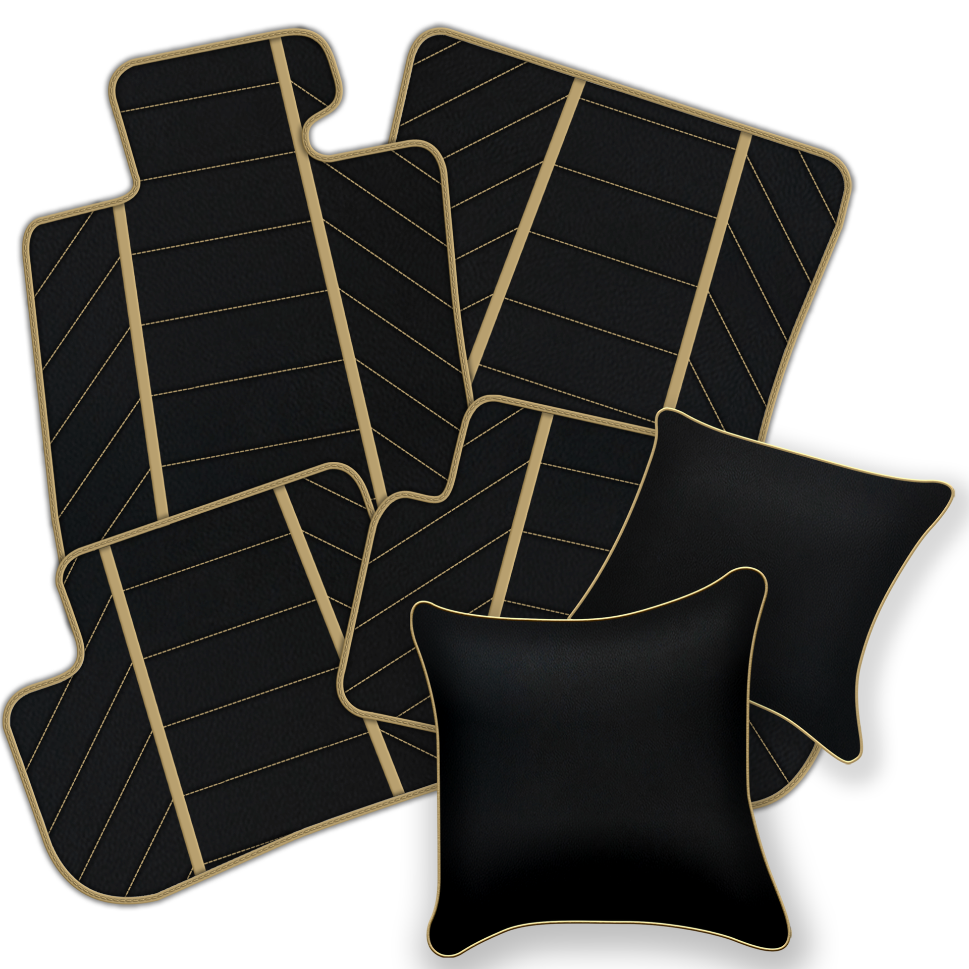 Premium Black Leather Floor Mats for Ferrari California | Full Set