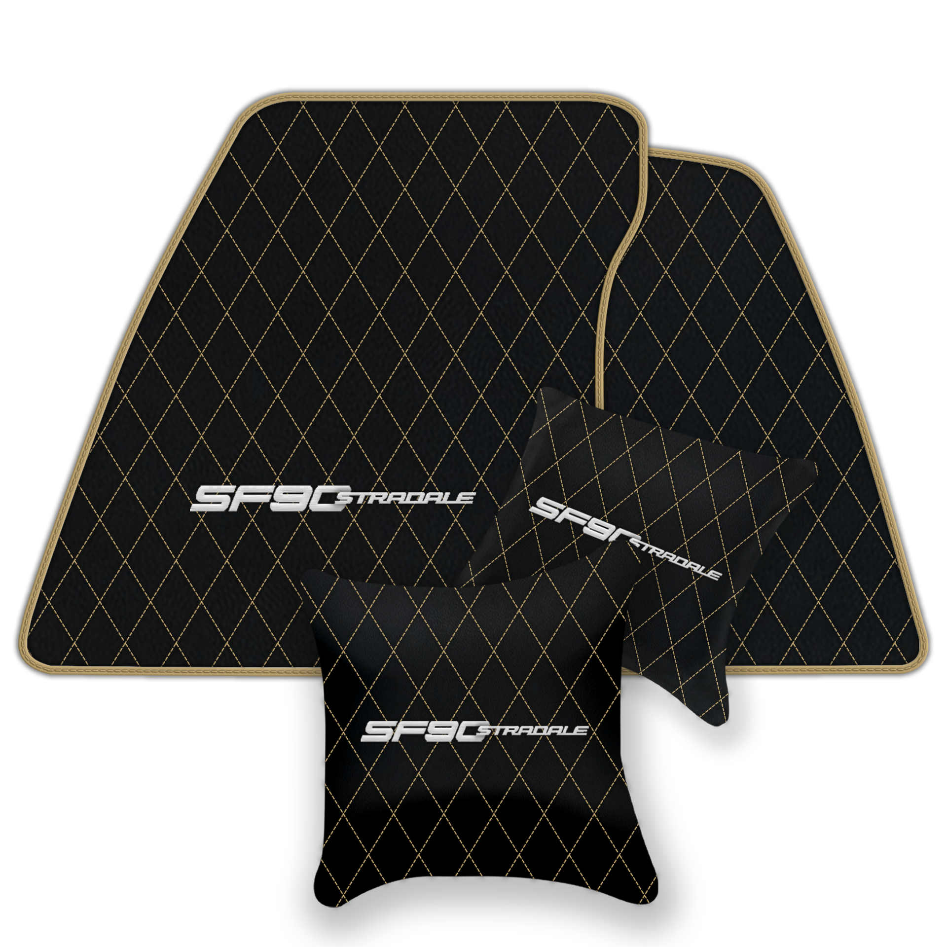 Premium Black Leather Floor Mats for Ferrari 360 (1999-2005)