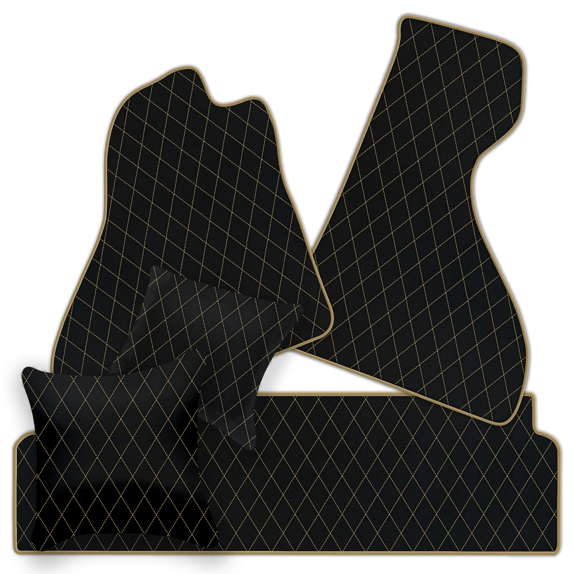 Premium Black Leather Floor Mats for Ferrari F8 Tributo (2019-2023)