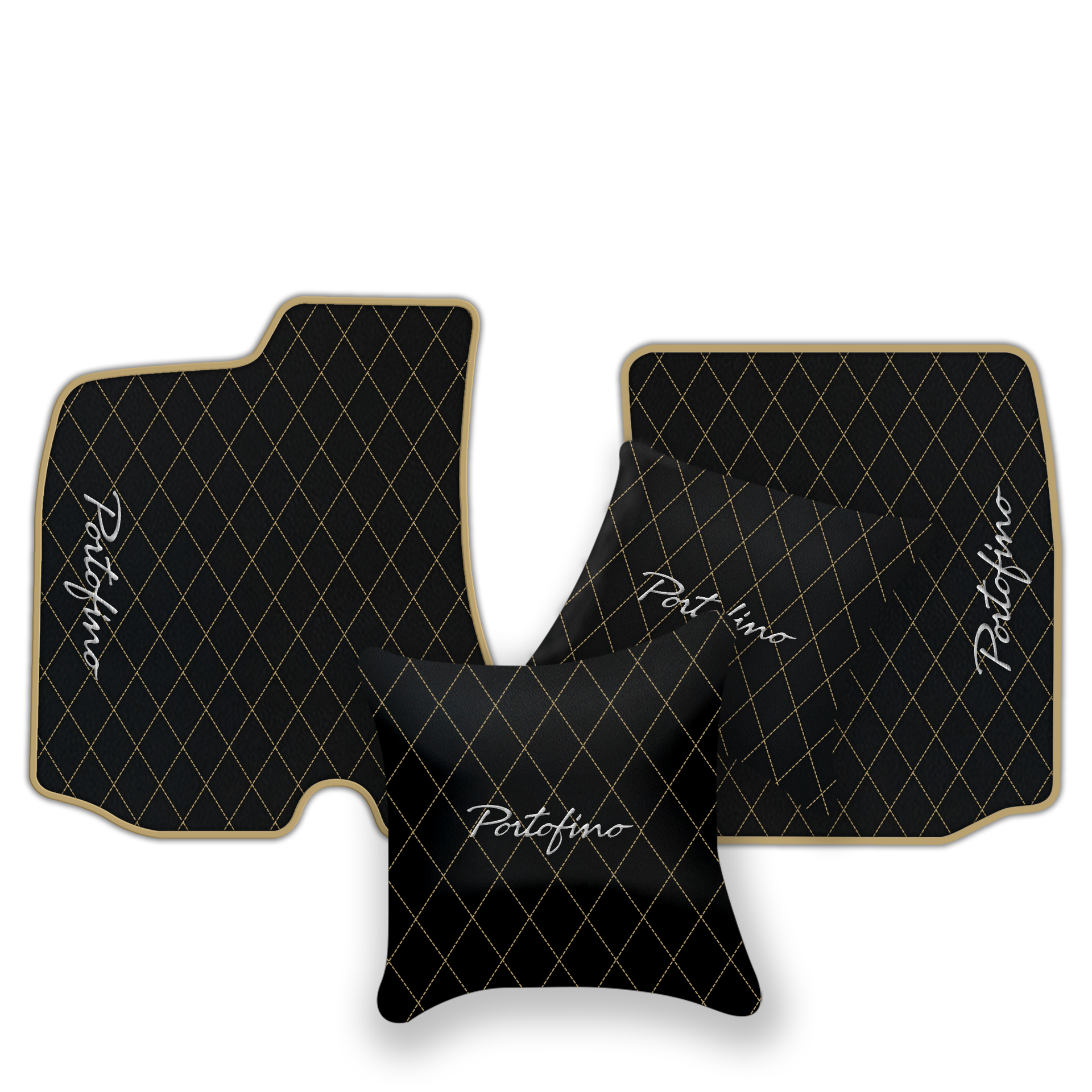 Custom Black Leather Floor Mats for Ferrari 812 Superfast (2018-2023)