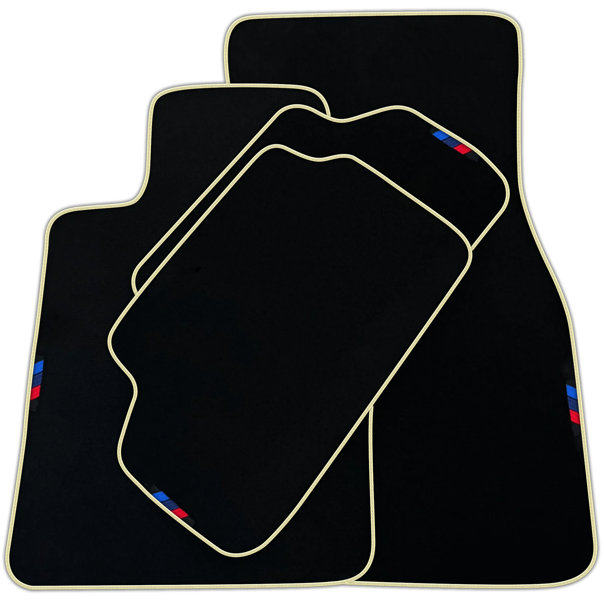 Black Floor Mats For BMW X5 Series E70 | Sky Blue Trim | Various Trim Colors