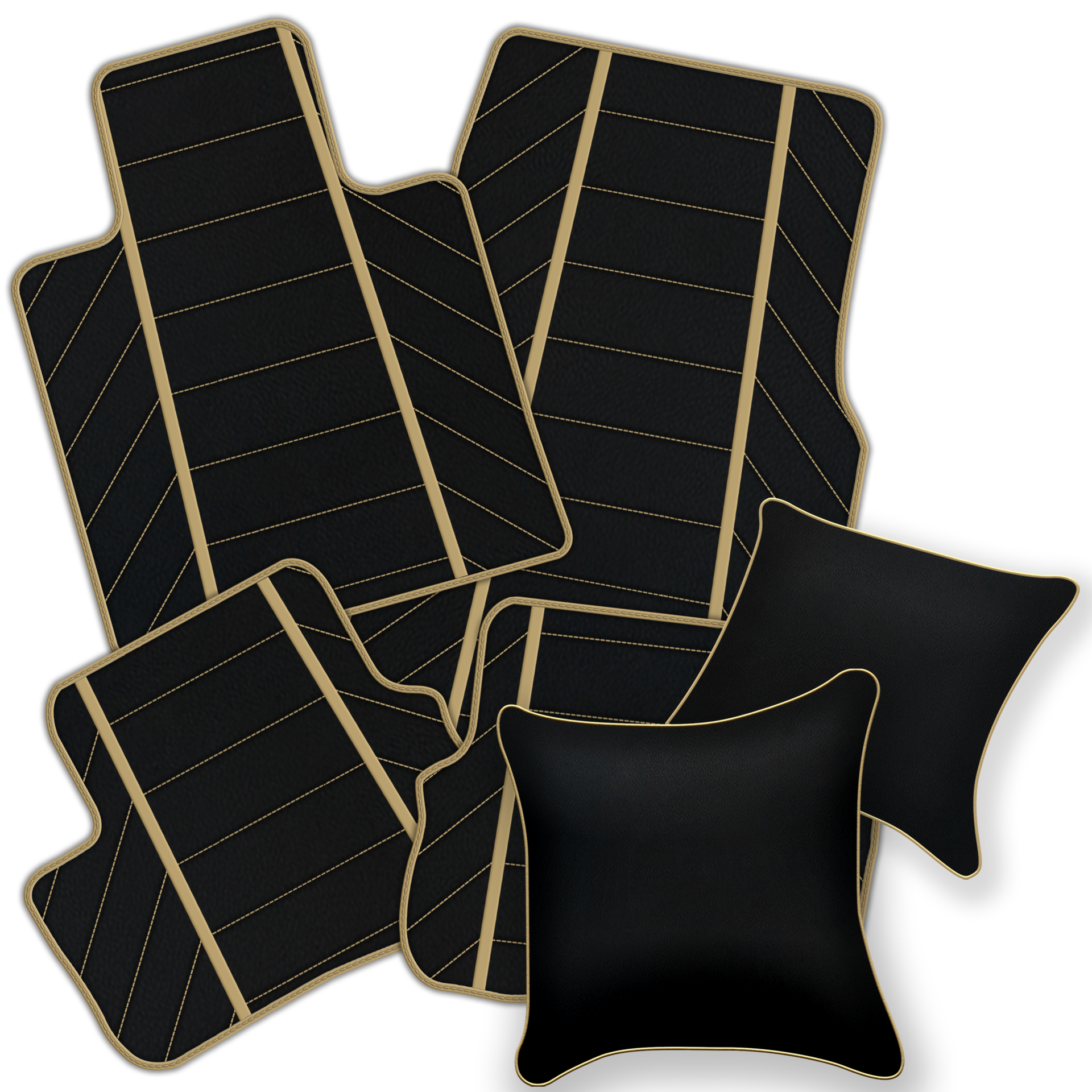 Luxury Black Leather Floor Mats for Rolls Royce Dawn 2016-2023