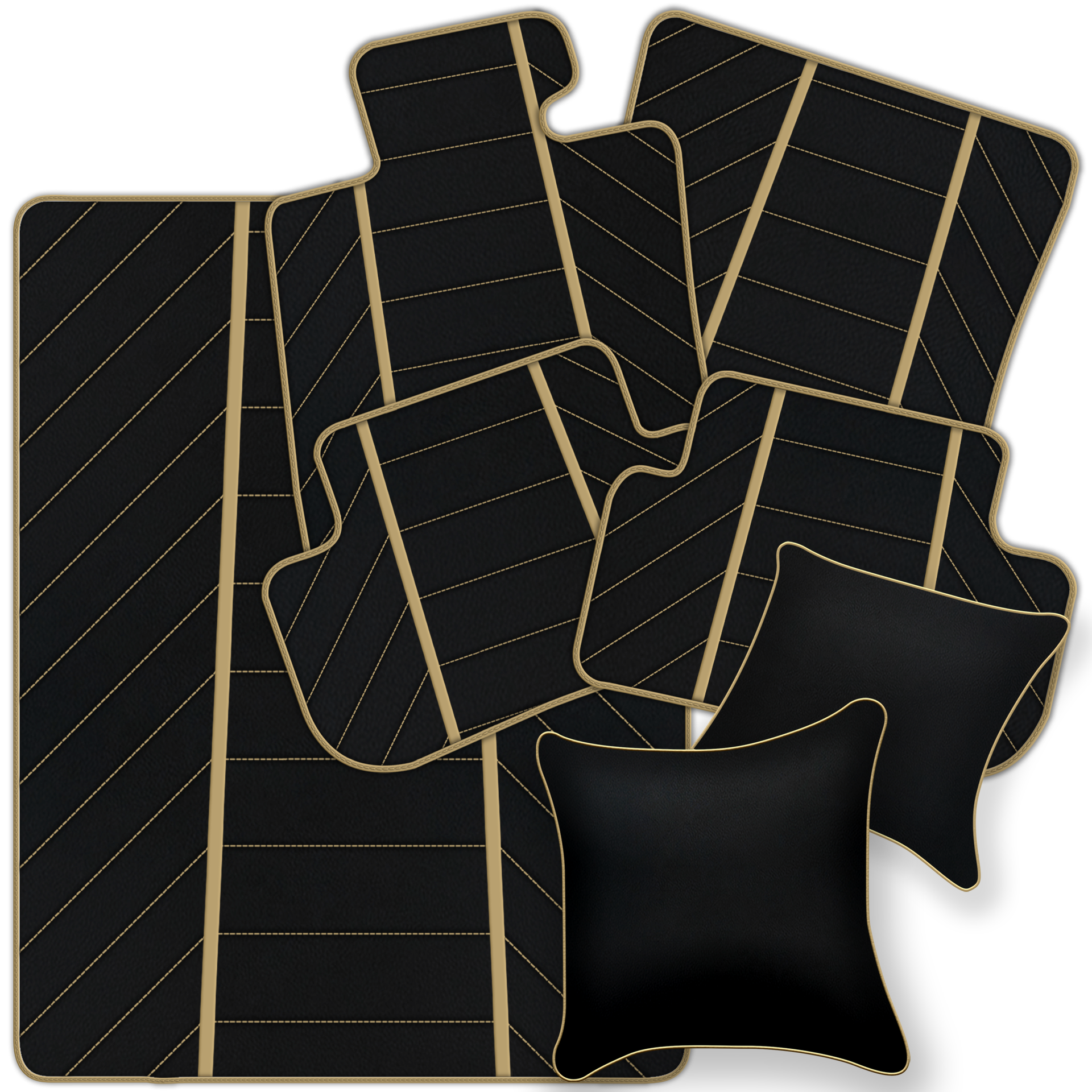 Premium Black Leather Floor Mats for Ferrari California | Full Set