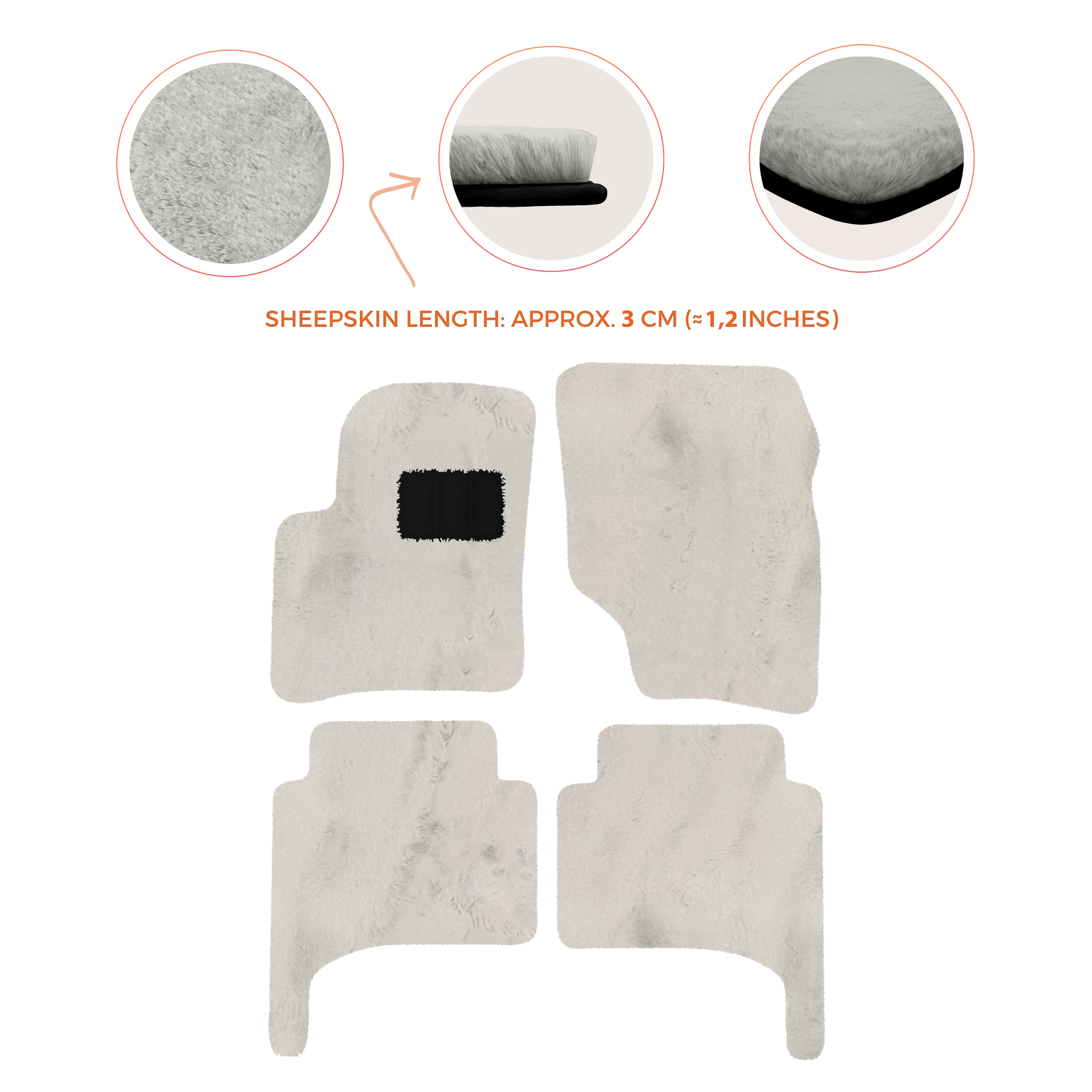 Premium Quality Sheepskin Floor Mats for Porsche 550 (1953-1956)