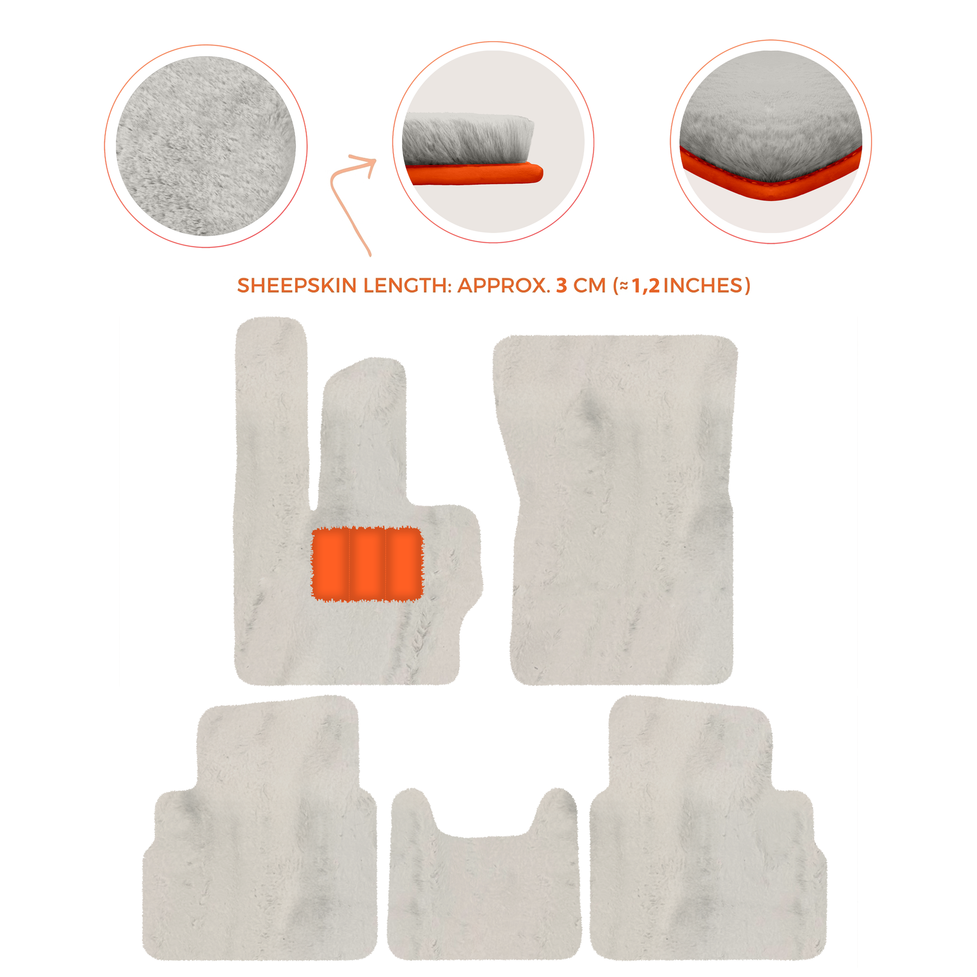 Premium Sheepskin Floor Mats for Mercedes-Benz G-Class W463 2008-2018