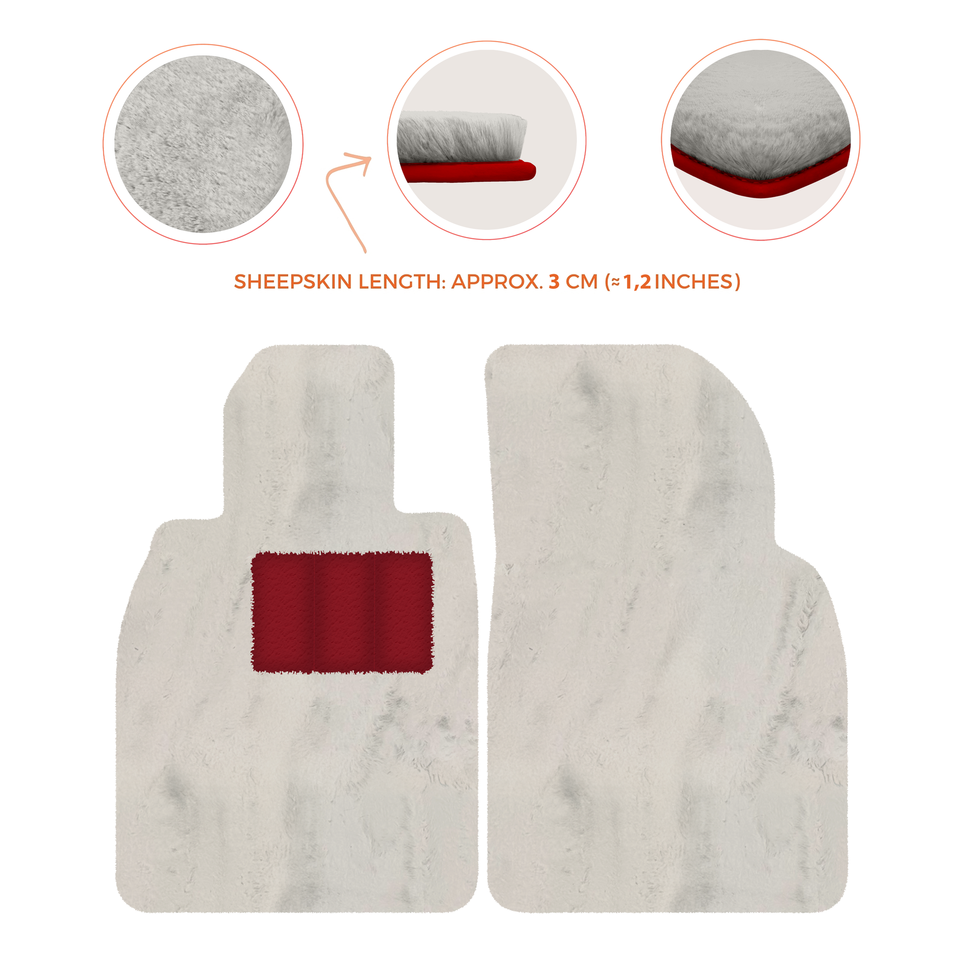 Premium Sheepskin Floor Mats for Porsche Cayenne (2018-2023)