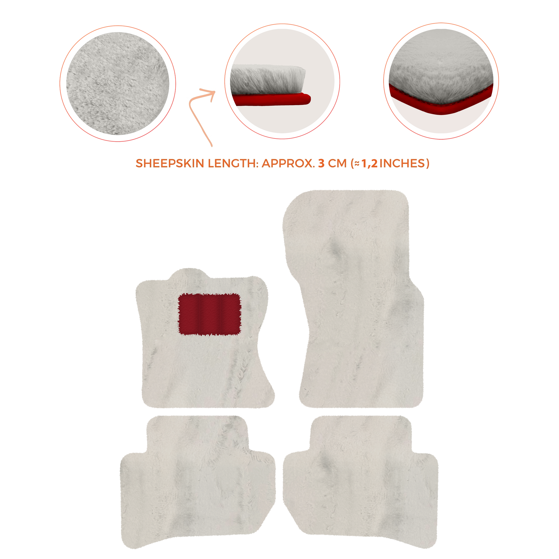 Premium Sheepskin Floor Mats for 2010-2013 Range Rover Sport