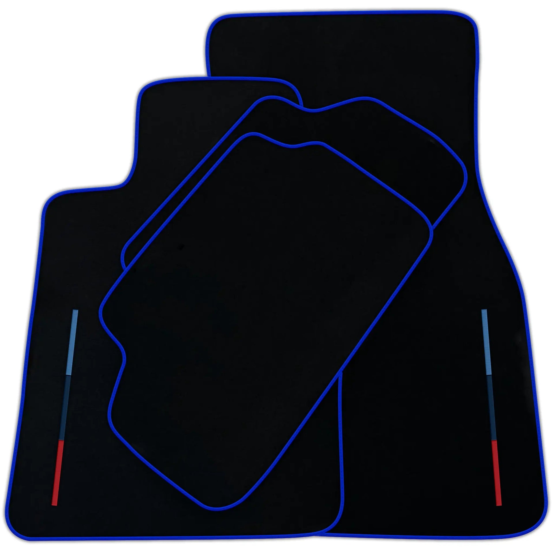 Black Floor Mats For BMW M3 G81 Touring (2022-2026) With 3 Color Stripes Tailored Set Perfect Fit | Various Trim Colors