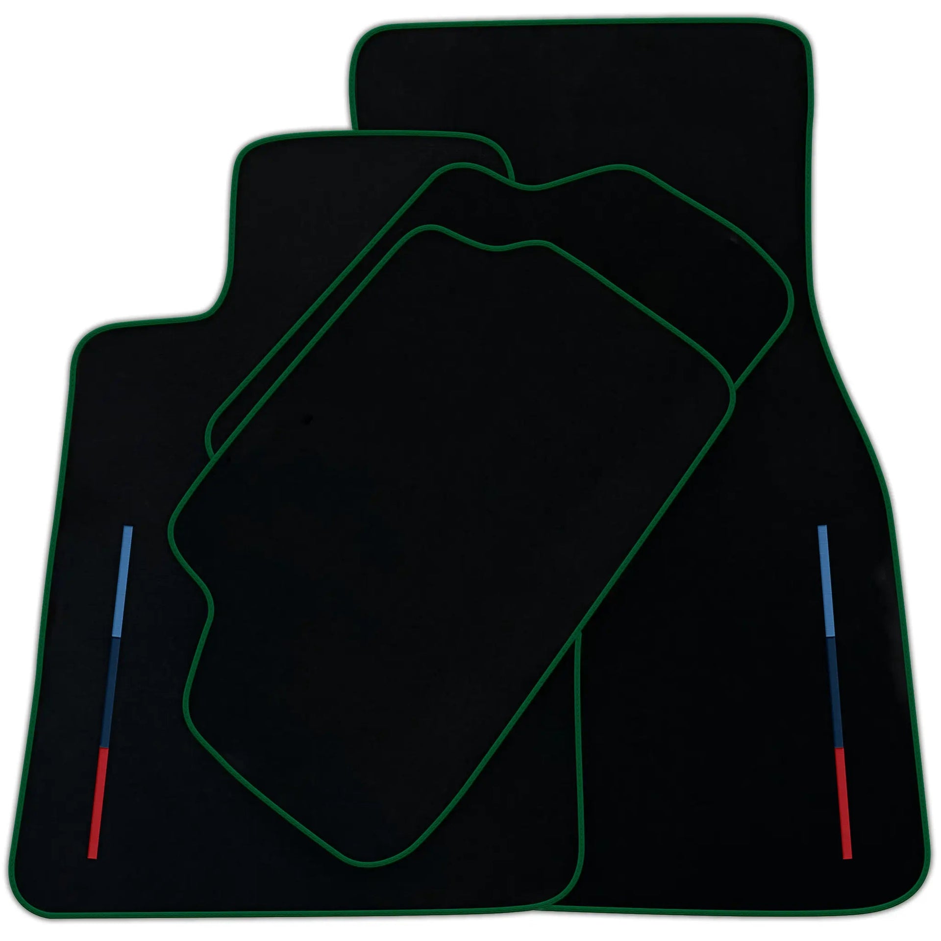 Black Floor Mats For BMW U06 (2022-2026) With 3 Color Stripes Tailored Set Perfect Fit | Various Trim Colors