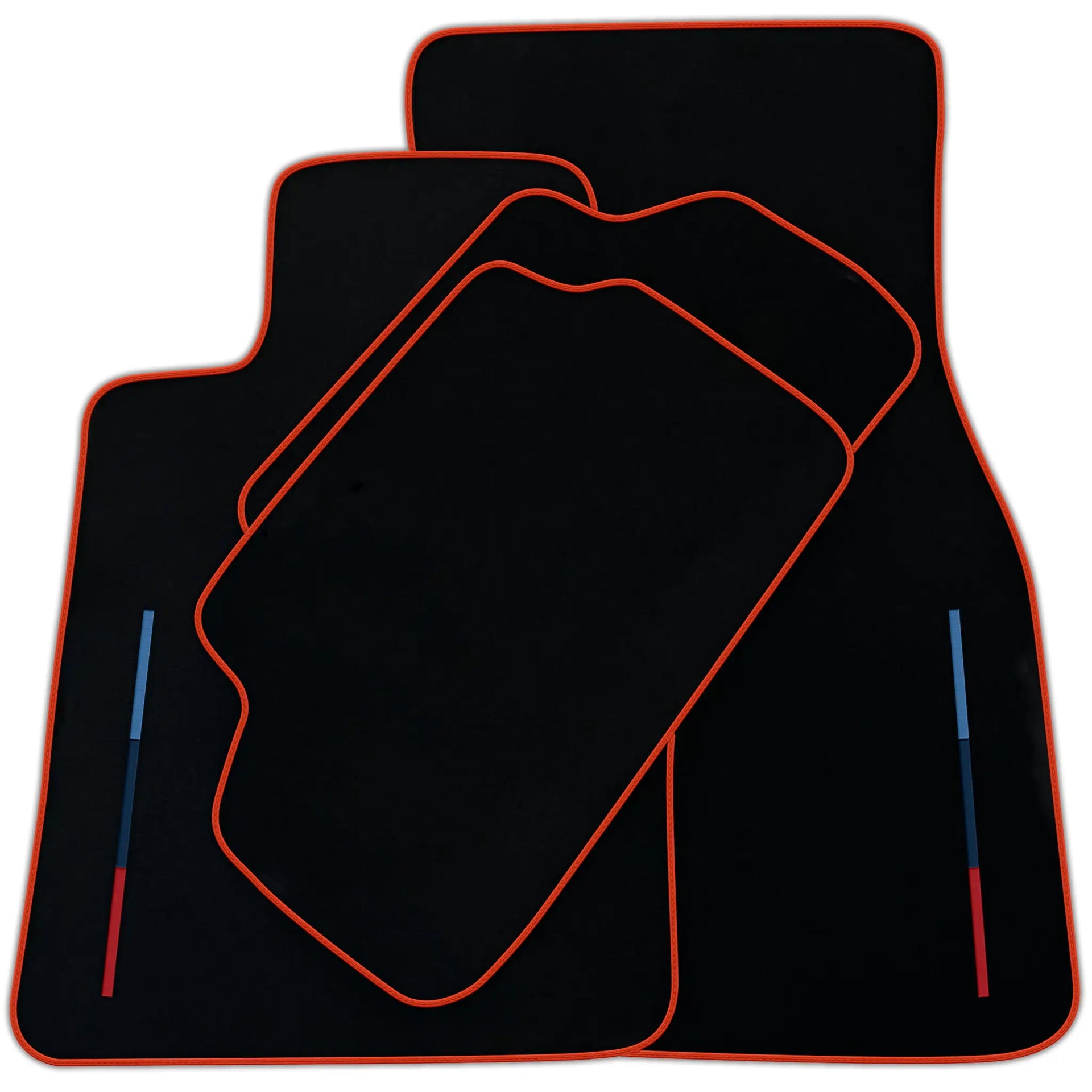 Black Floor Mats For BMW M3 G81 Touring (2022-2026) With 3 Color Stripes Tailored Set Perfect Fit | Various Trim Colors