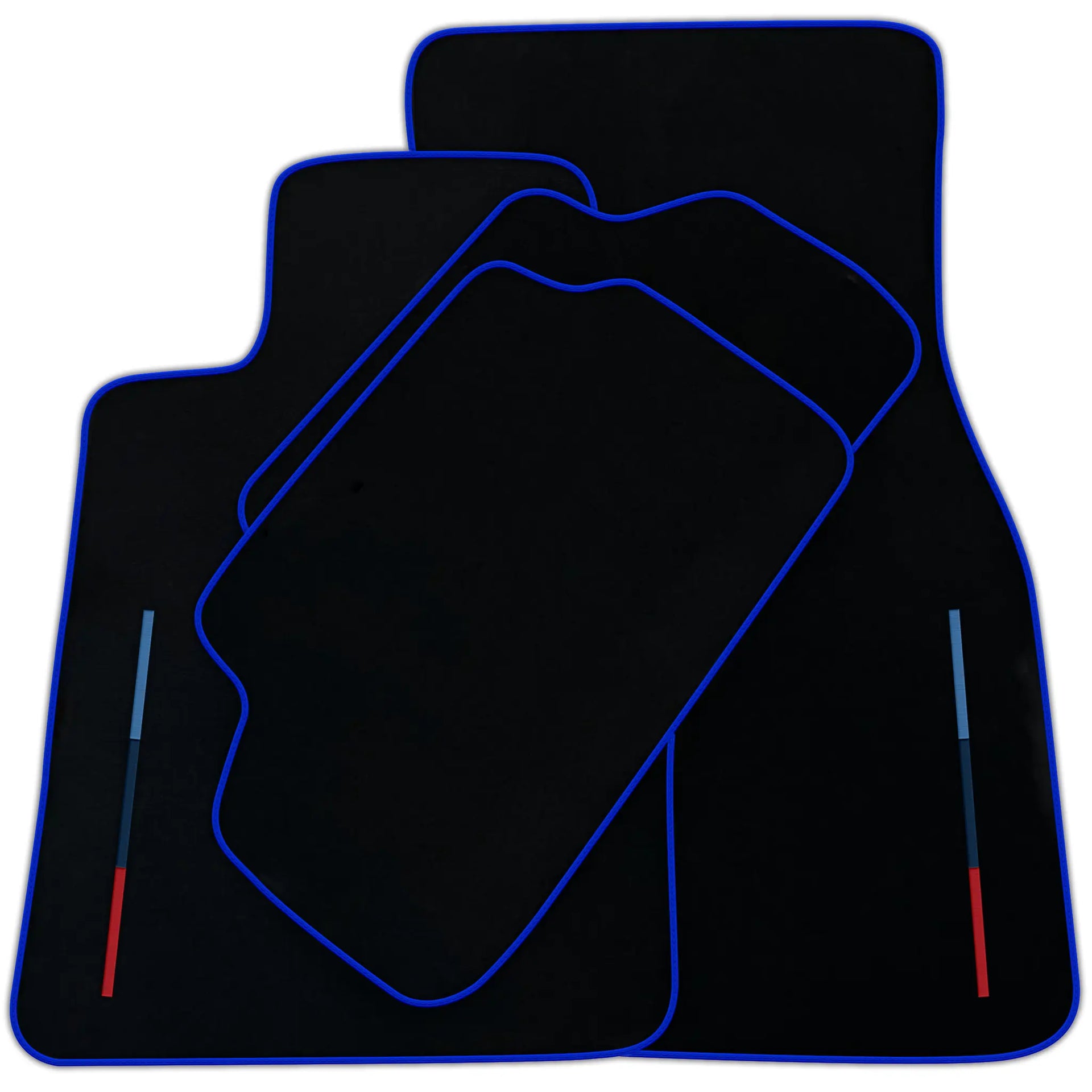 Black Floor Mats For BMW M5 E28 With 3 Color Stripes Tailored Set Perfect Fit | Various Trim Colors