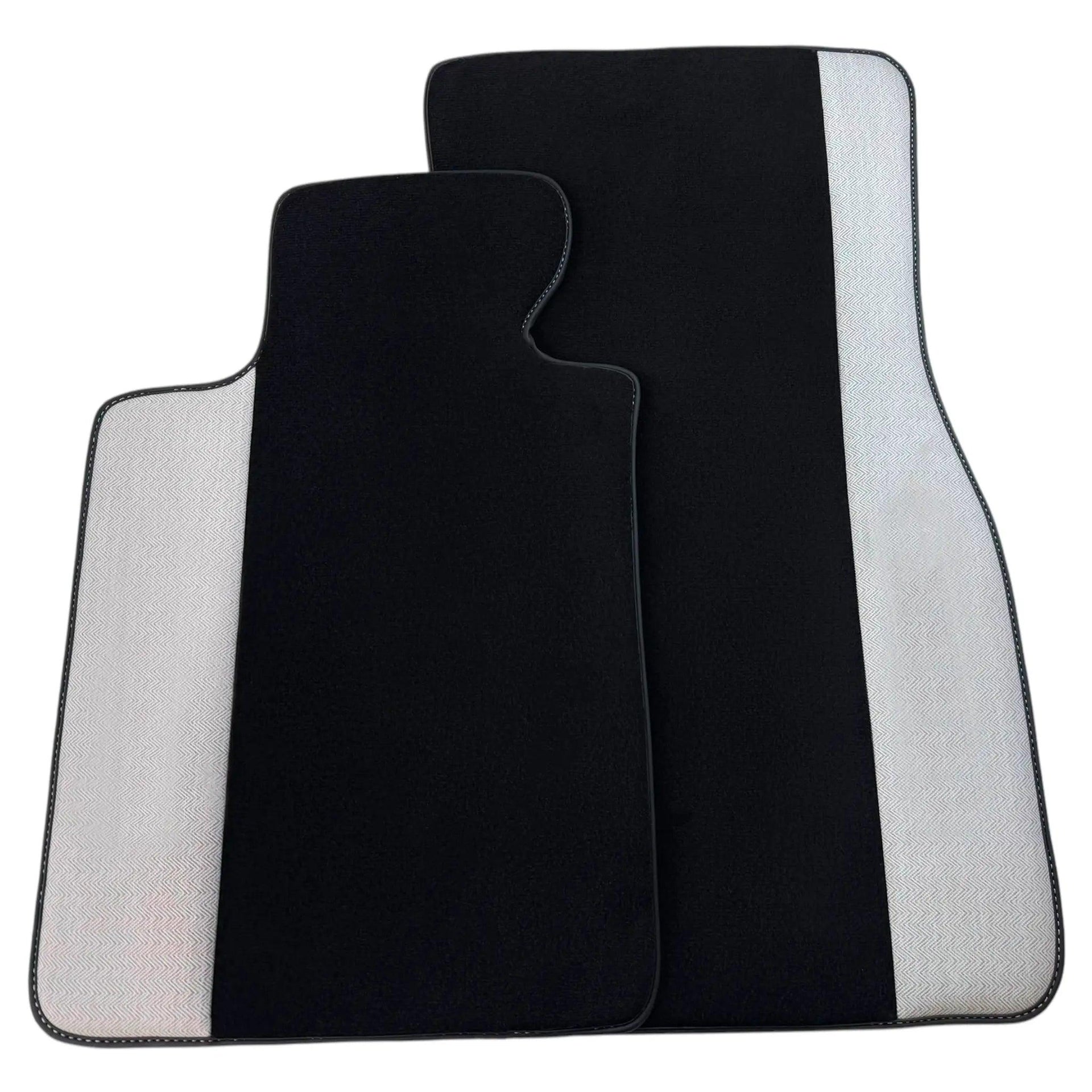 Black Floor Mats for BMW G61 (2023-2026) Touring with Gray Leather Borders