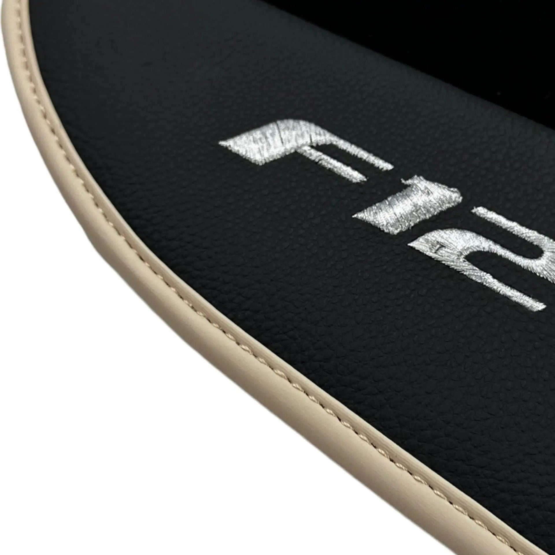 Black Floor Mats for Ferrari F12 Berlinetta (2012-2022) with Leather - AutoWin