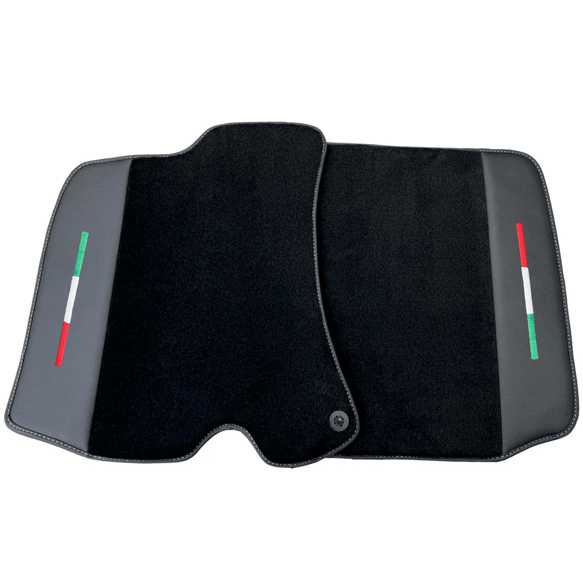 Black Floor Mats for Ferrari Portofino (2018-2023) with Leather - AutoWin
