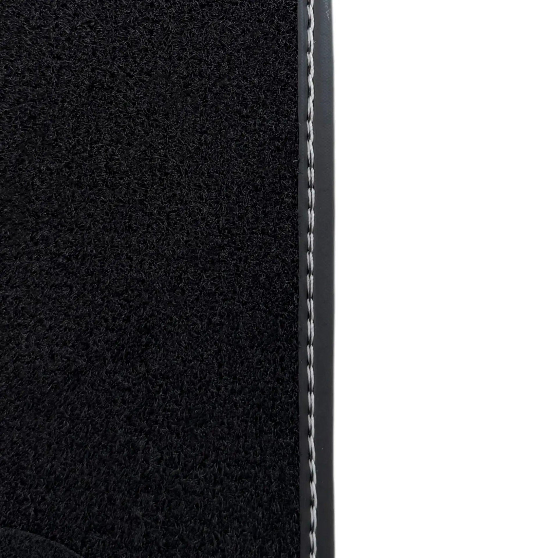 Black Floor Mats for Rolls Royce Phantom Sedan (2003-2016) with Gray Leather Borders