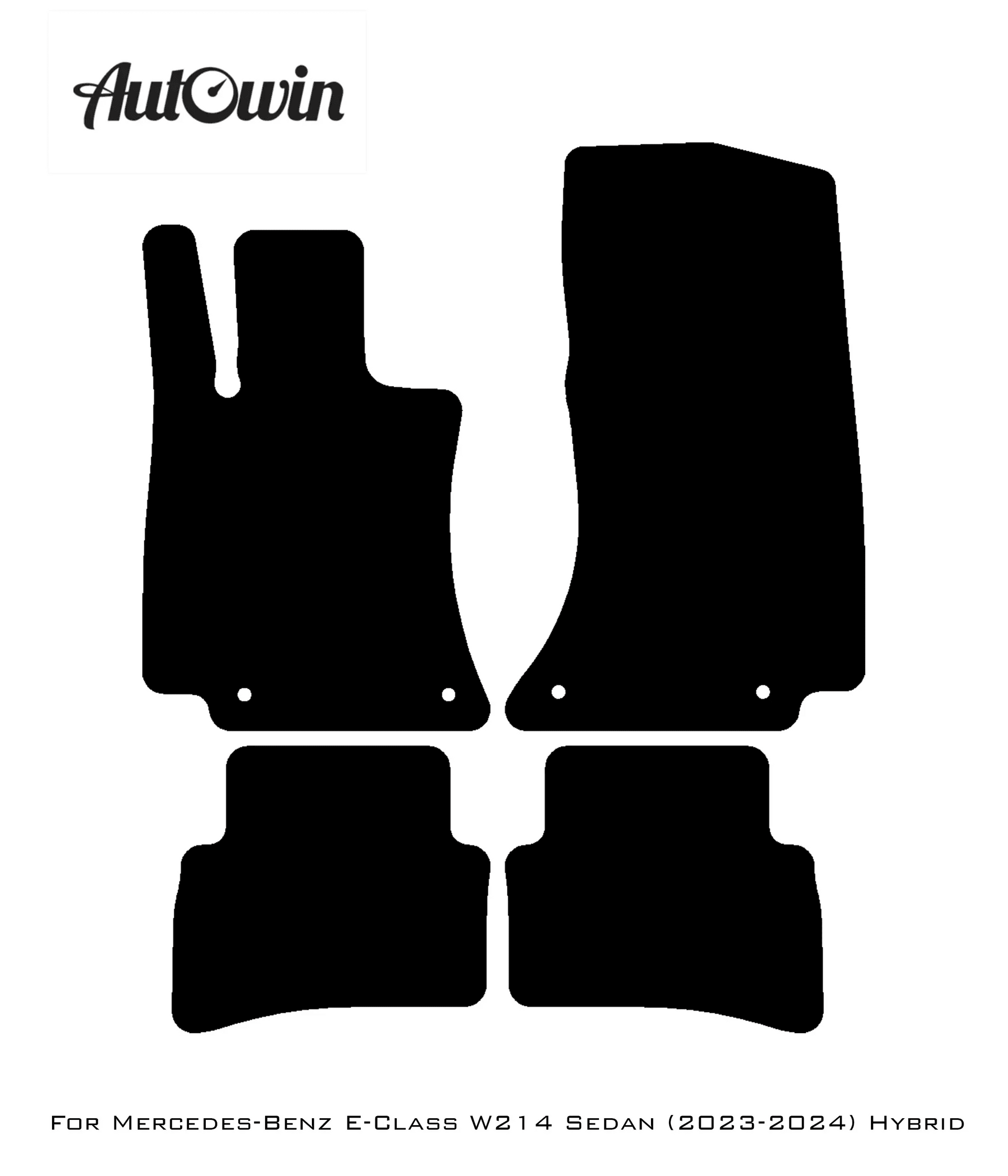 Black Leather Floor Mats For Mercedes Benz E-Class W214 Sedan (2023-2024) Hybrid | ER56 Design - AutoWin