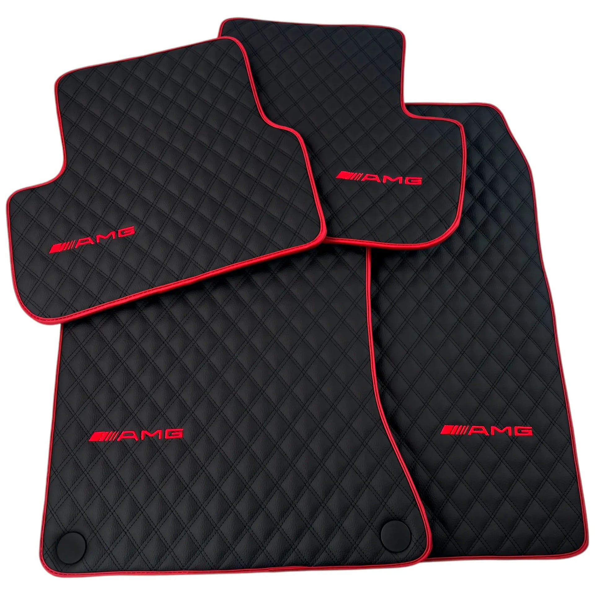 Premium Black Leather Floor Mats for Mercedes CLA C117 (2013-2019)