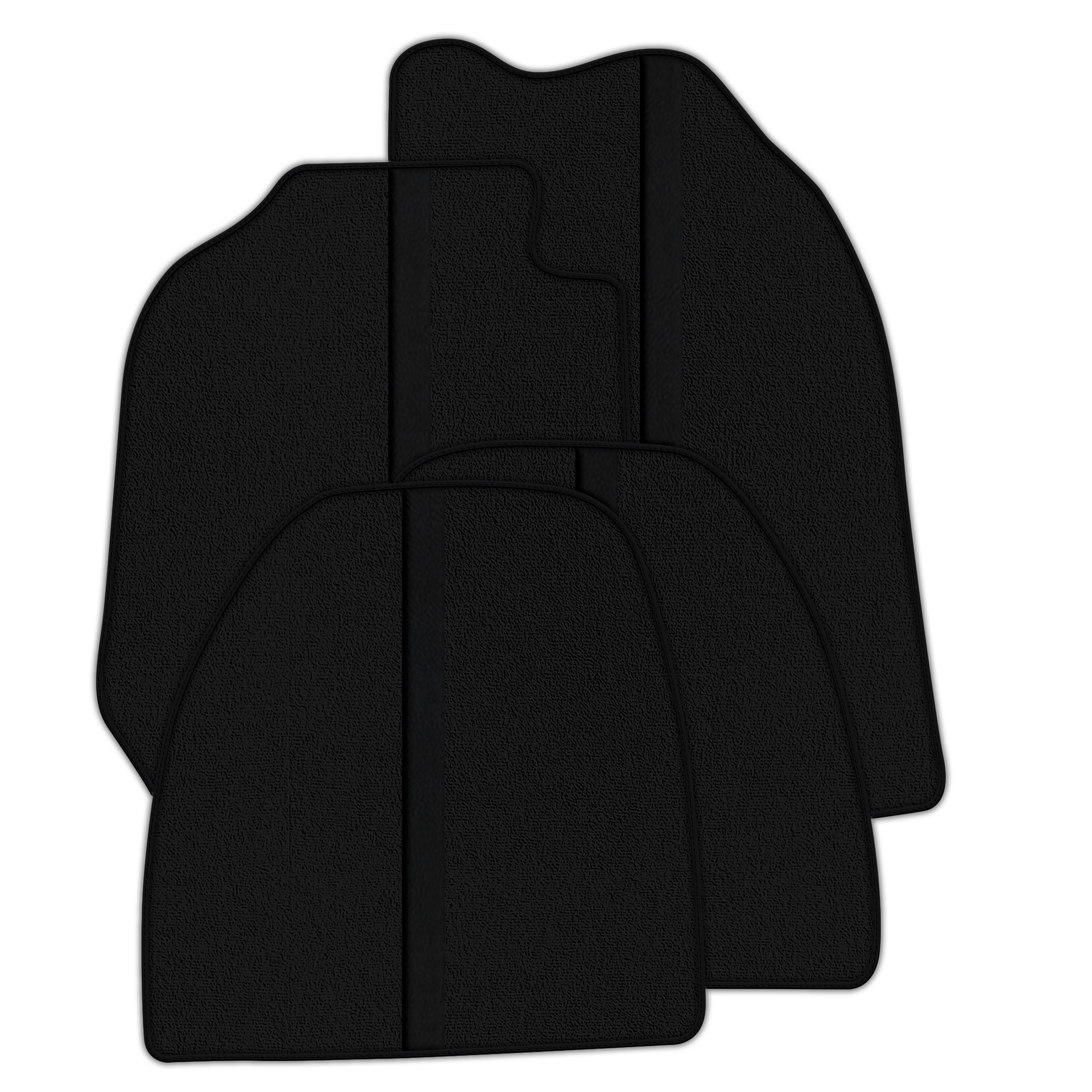 Black Floor Mats with Leather Line for Porsche 911 - 964 (1989-1994) - Various Colors