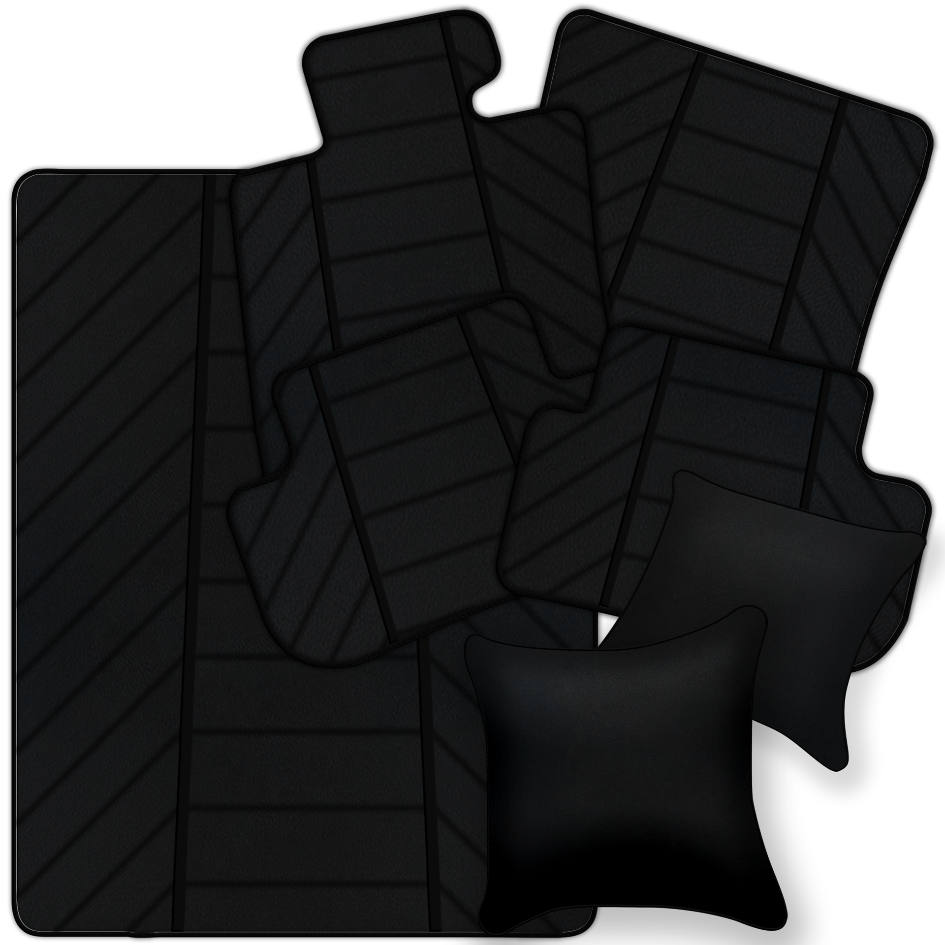 Premium Black Leather Floor Mats for Ferrari California | Full Set