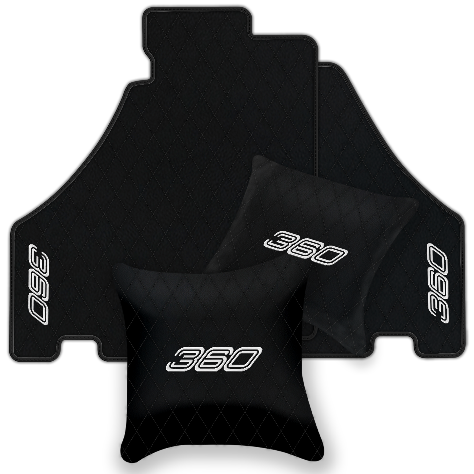 Premium Black Leather Floor Mats for Ferrari F430 (2004-2009)