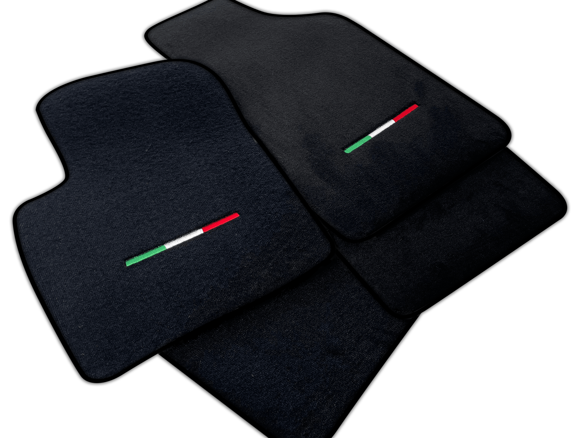Italian Edition Black Floor Mats for Fiat 500c (2009-2014)