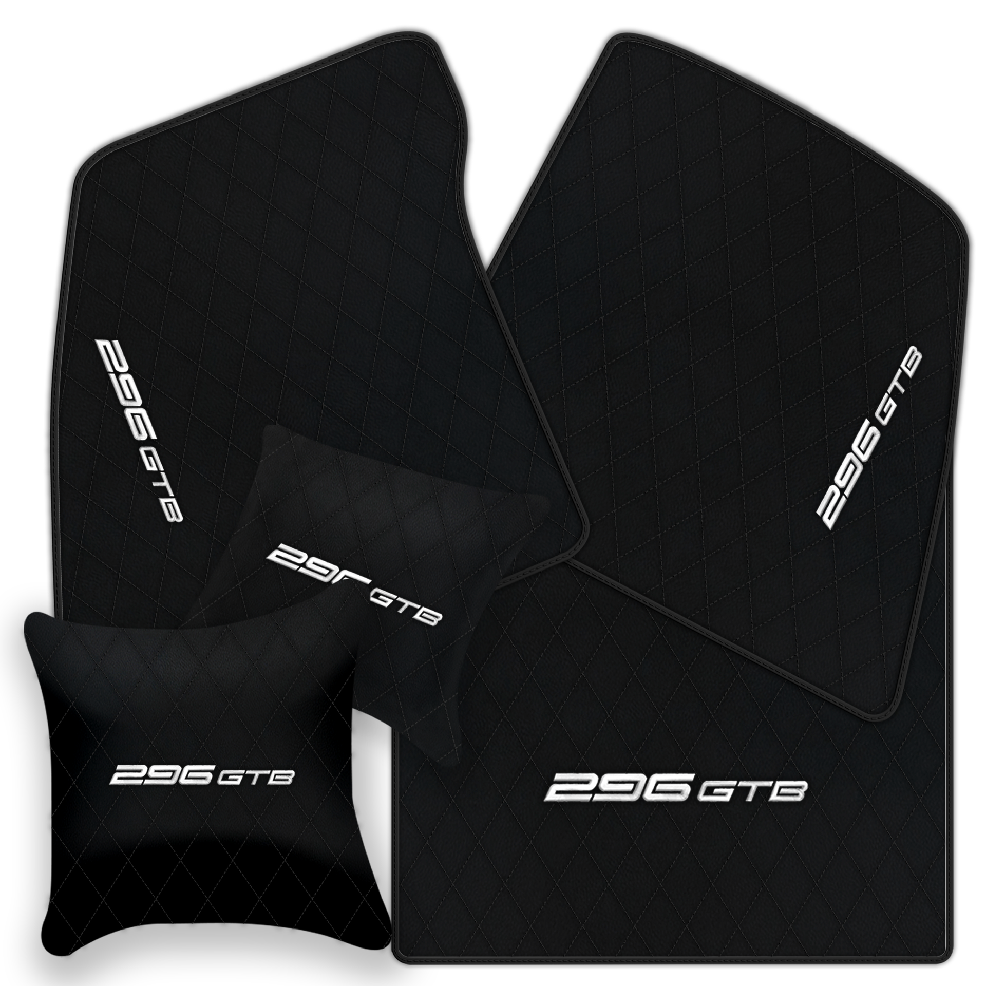 Premium Custom Black Leather Floor Mats for Ferrari FF (2011-2016)