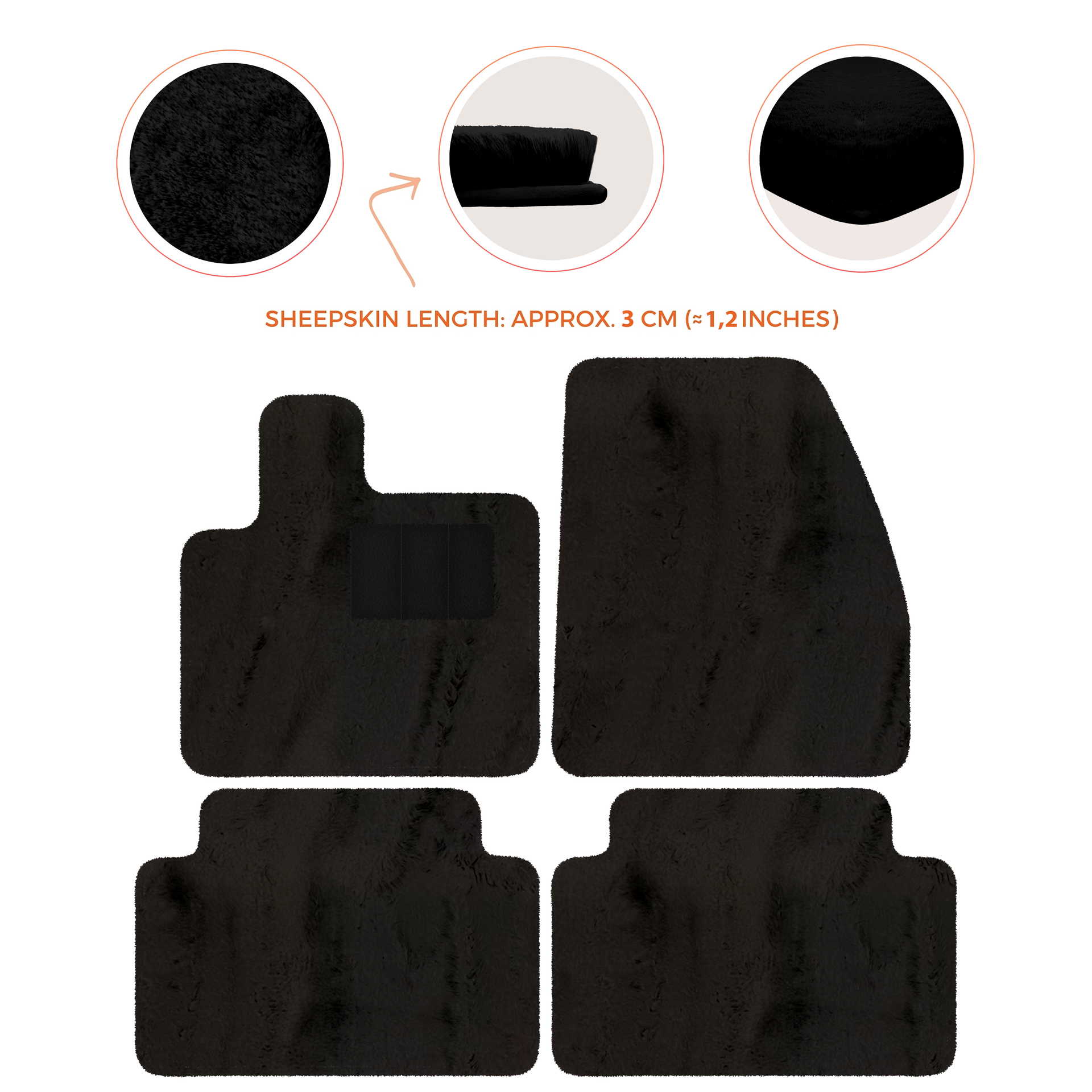 Premium Sheepskin Floor Mats for Range Rover Evoque (2016-2024)