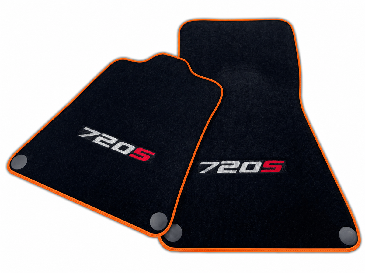 Dark Blue Leather Floor Mats For McLaren 720S