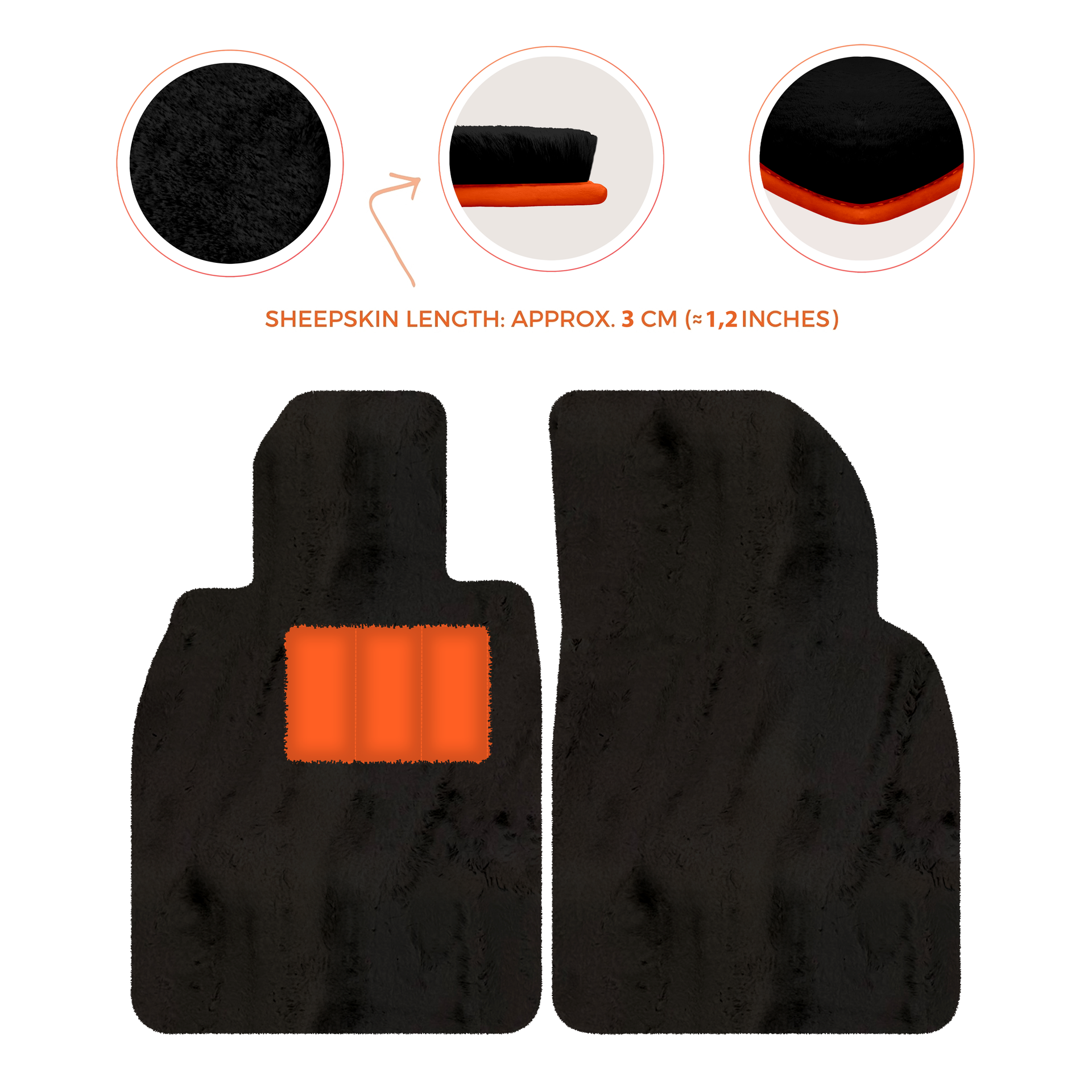 Deluxe Luxury Sheepskin Floor Mats for Porsche 911 SC (1978-1984)