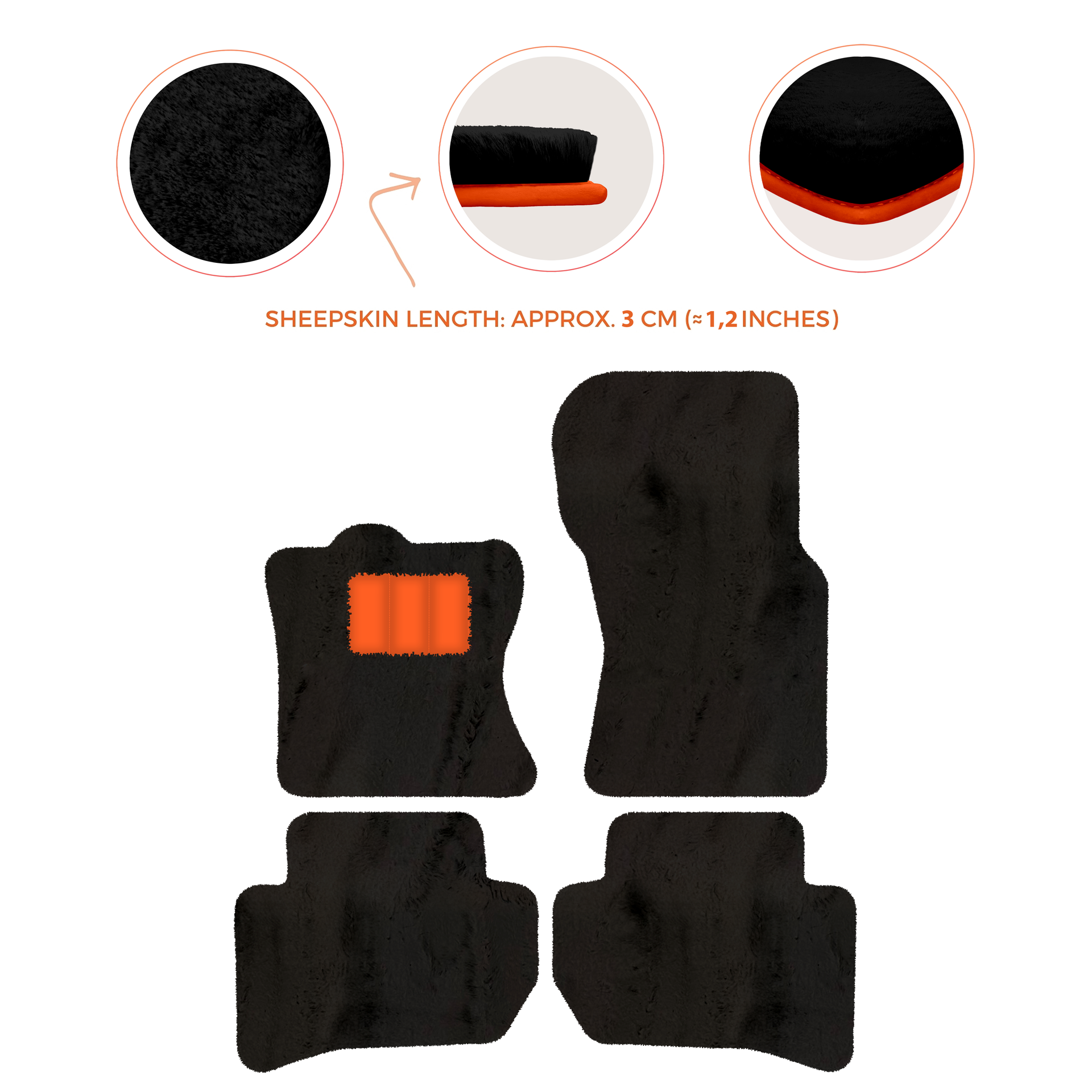 Premium Sheepskin Floor Mats for 2010-2013 Range Rover Sport