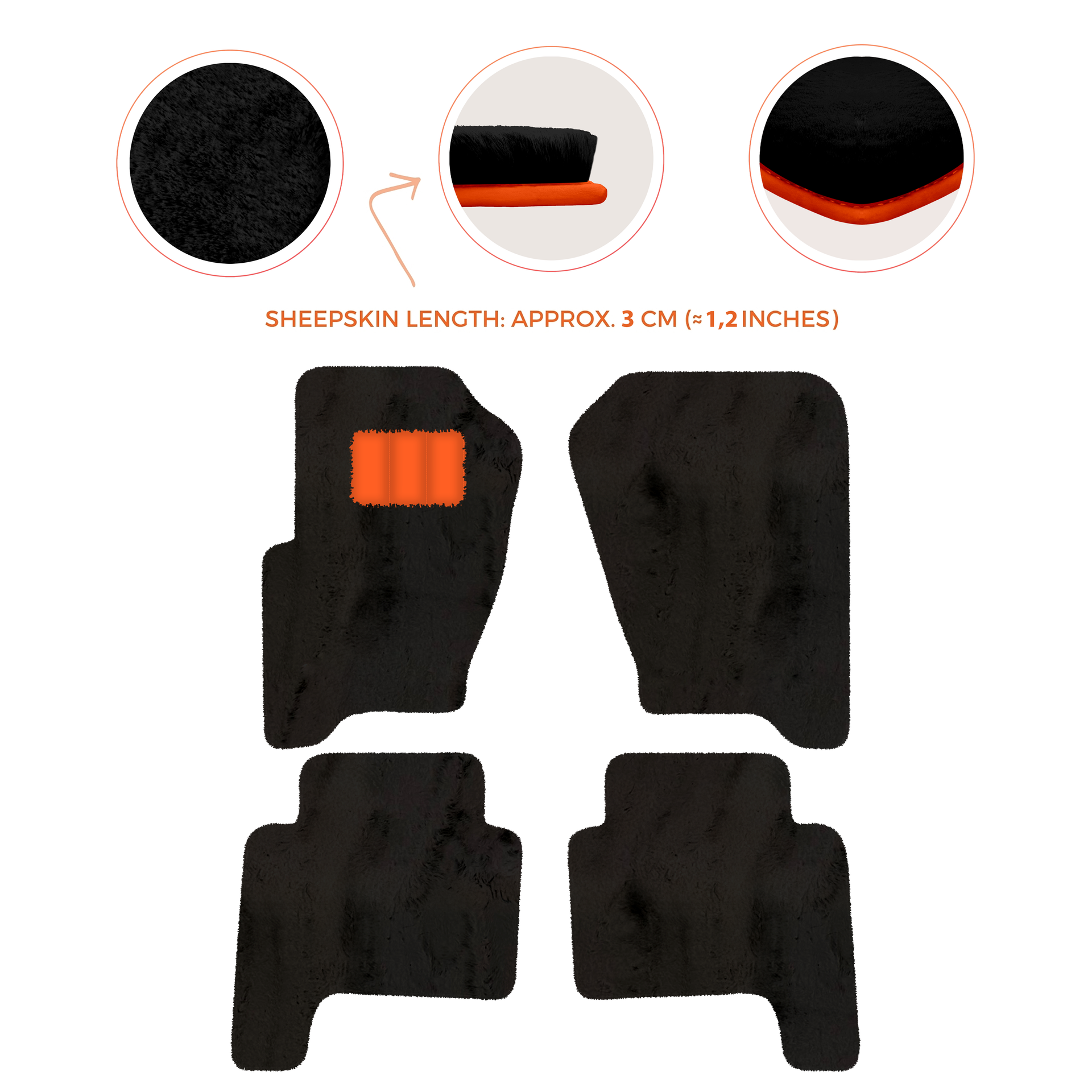 Luxury Sheepskin Floor Mats for Land Rover Discovery (2017-2026)