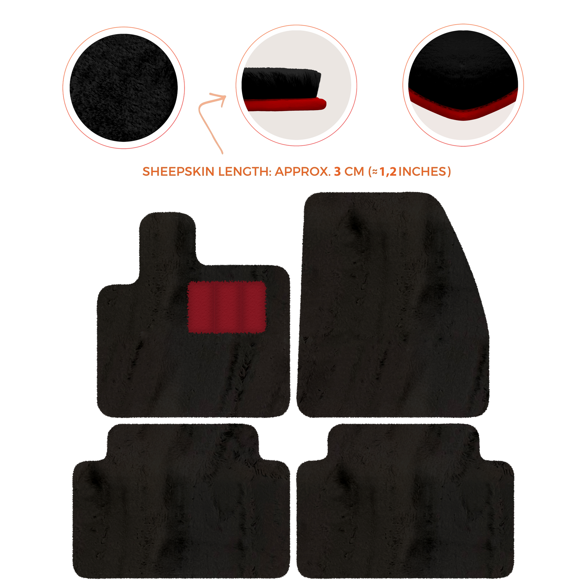 Premium Sheepskin Floor Mats for Range Rover Evoque (2016-2024)