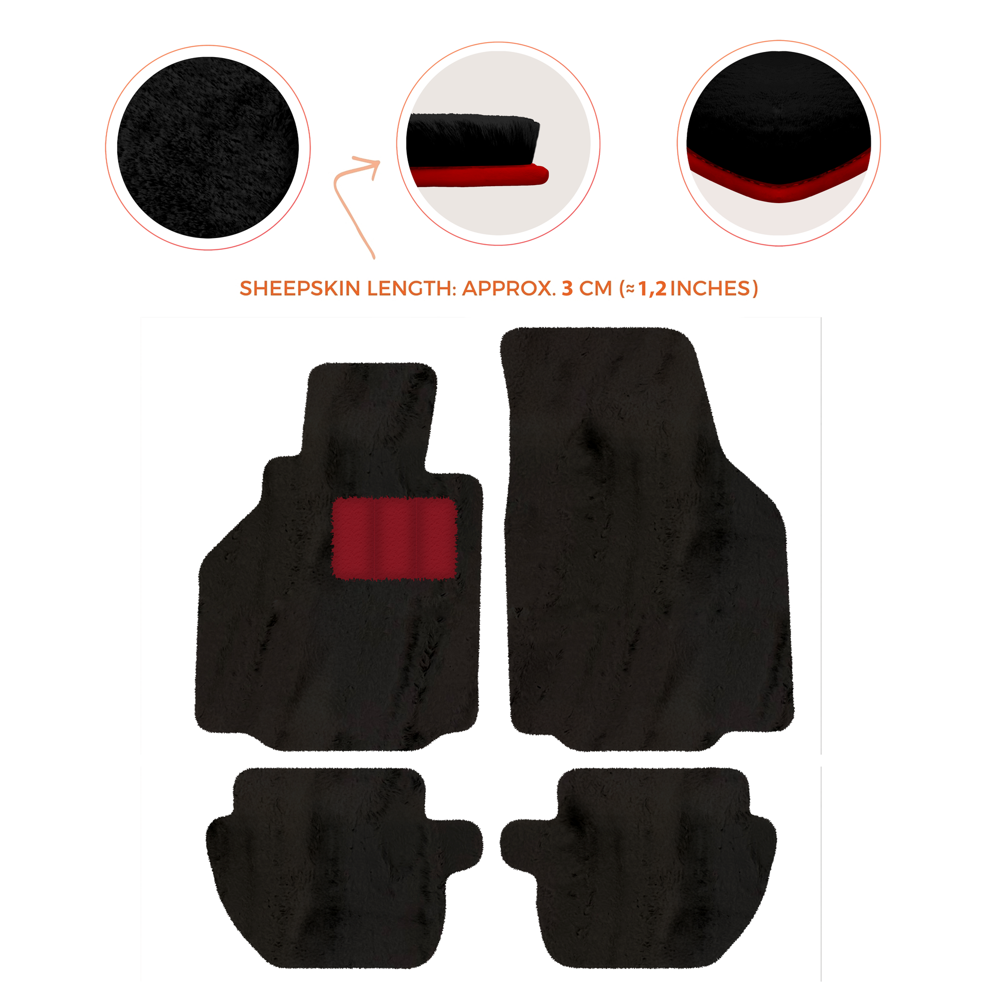 Premium Luxury Sheepskin Floor Mats for Ferrari Roma (2021-2024)