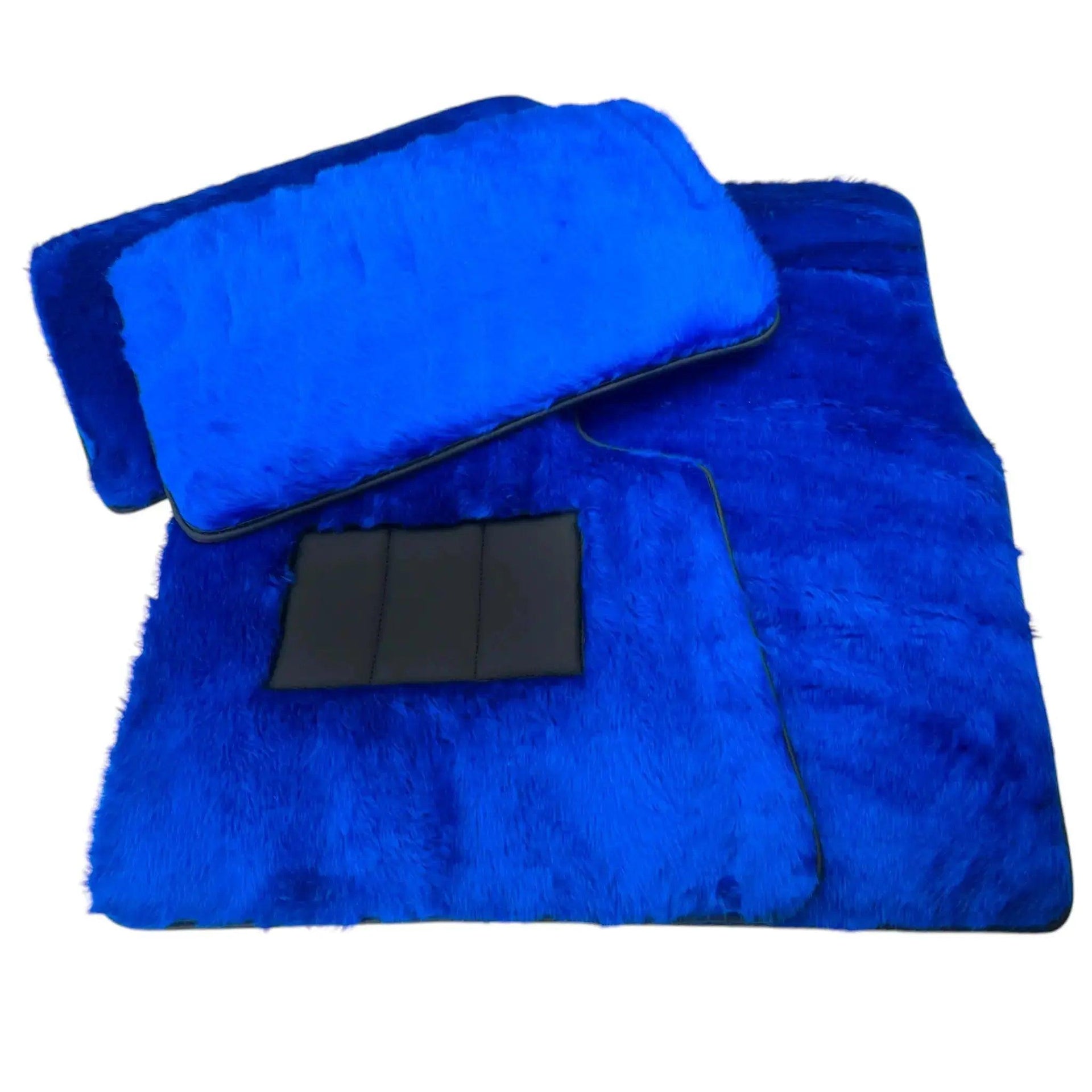 Blue Sheepskin Floor Mats for Rolls-Royce Ghost Series I (2010-2020) - AutoWin