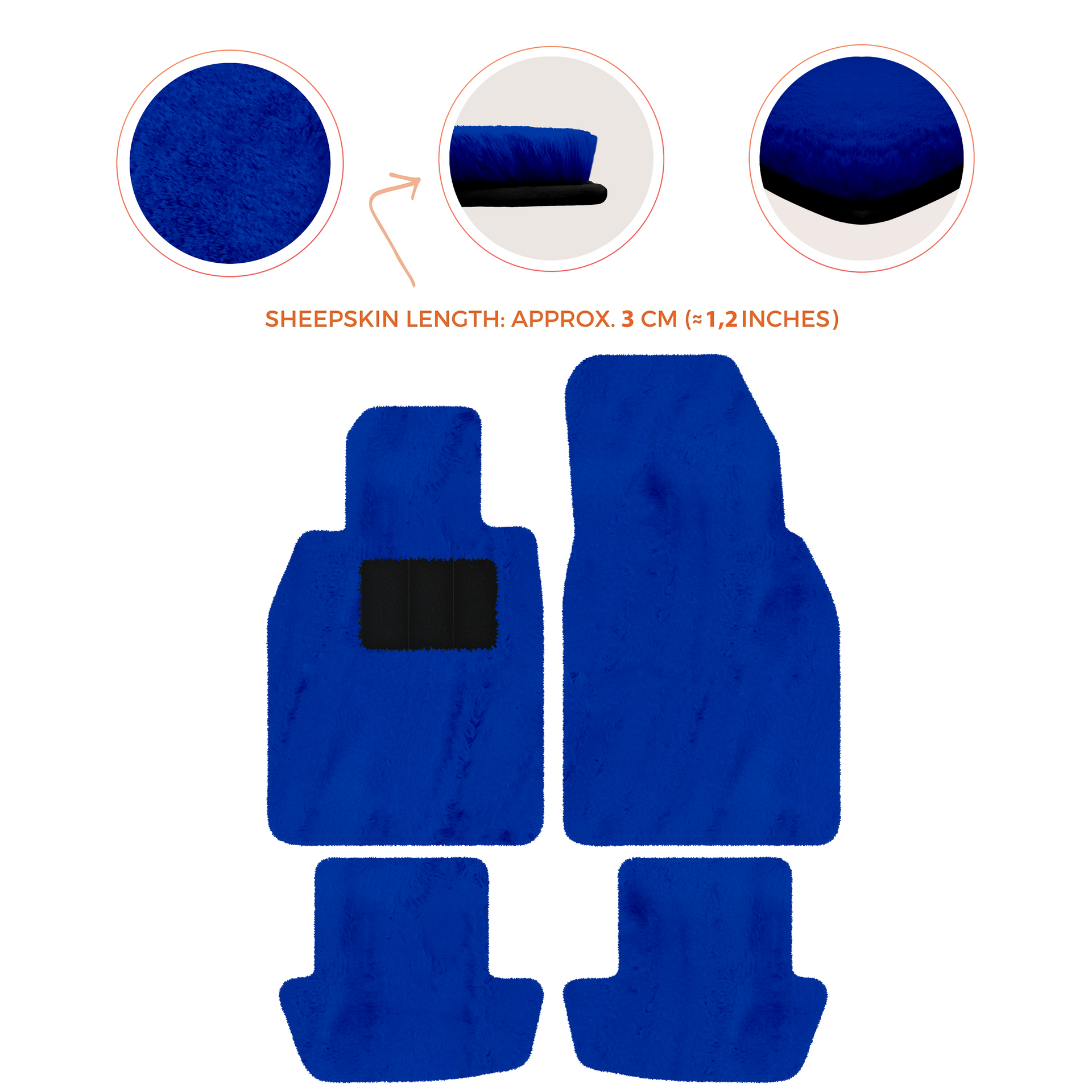 Premium Sheepskin Floor Mats for Porsche 911 991 (2012-2019)