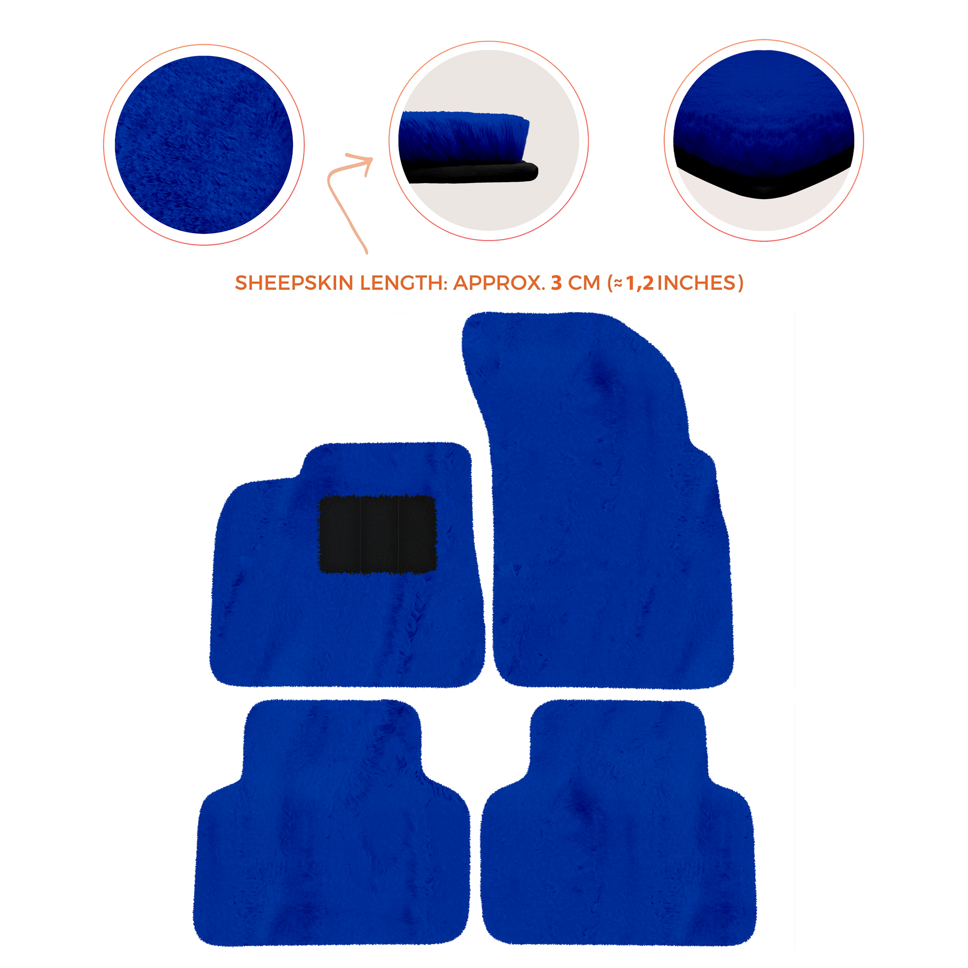 Premium Sheepskin Floor Mats for Lamborghini Countach 1974-1990