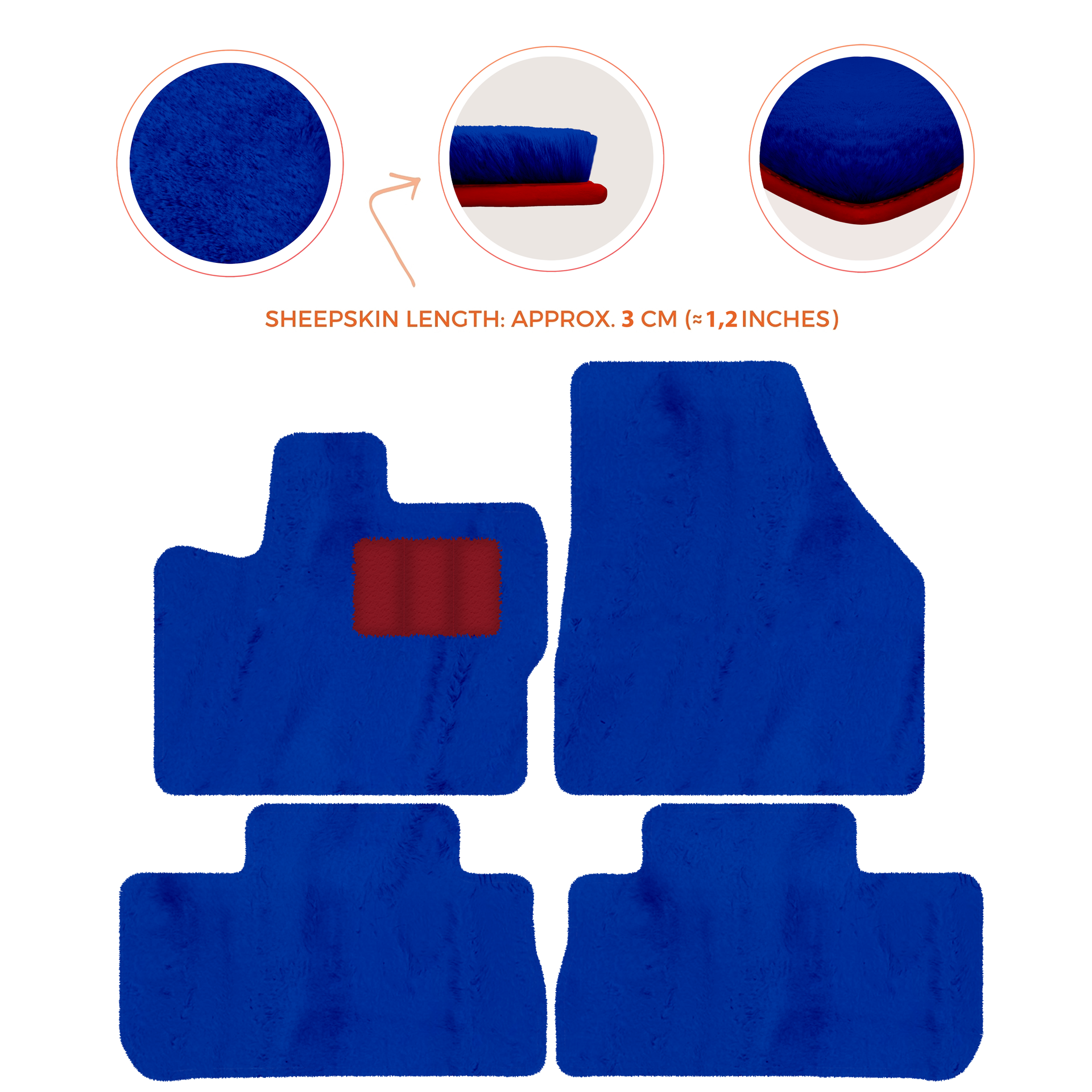 Premium Sheepskin Floor Mats for 2003-2007 Land Rover Freelander