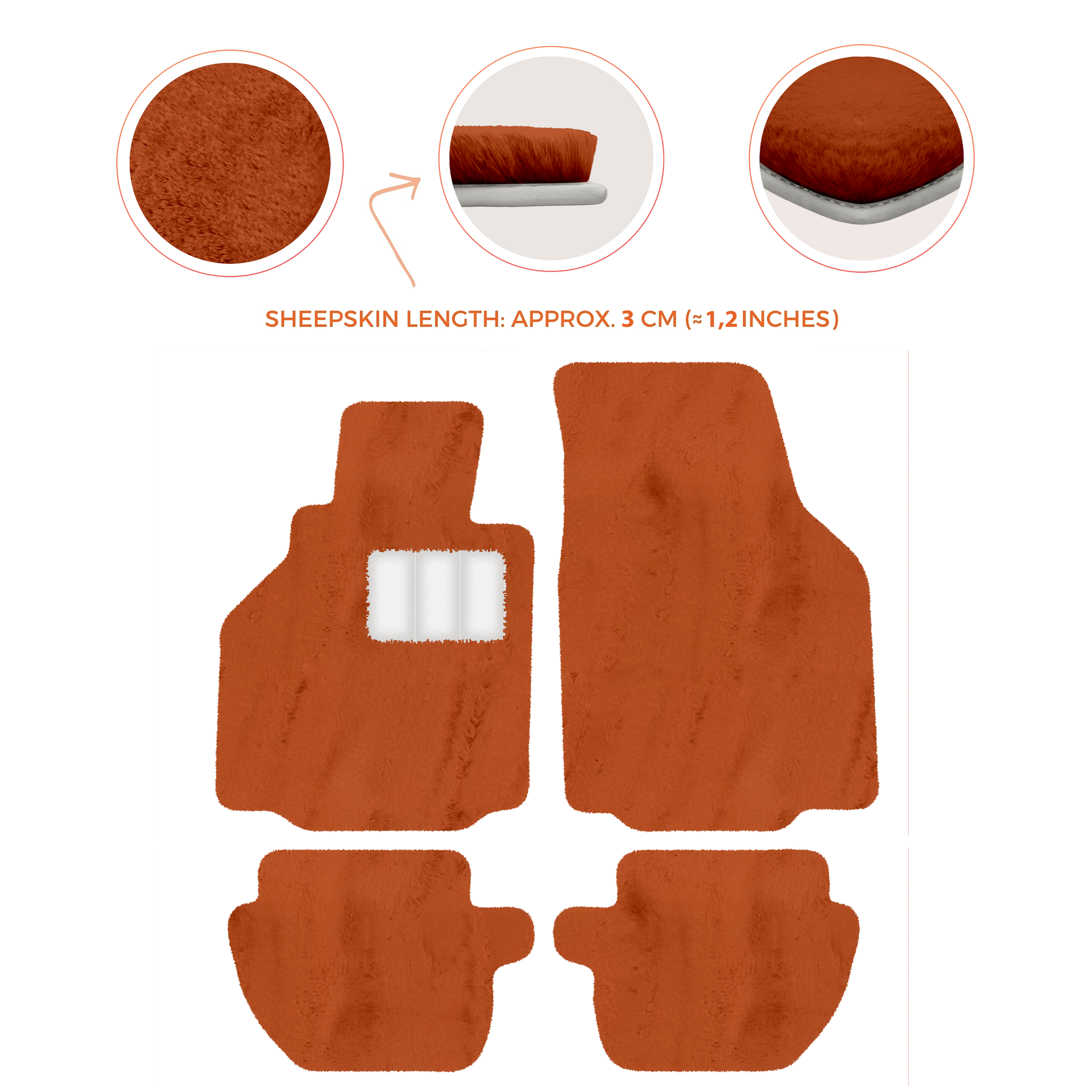 Premium Luxury Sheepskin Floor Mats for Ferrari Roma (2021-2024)